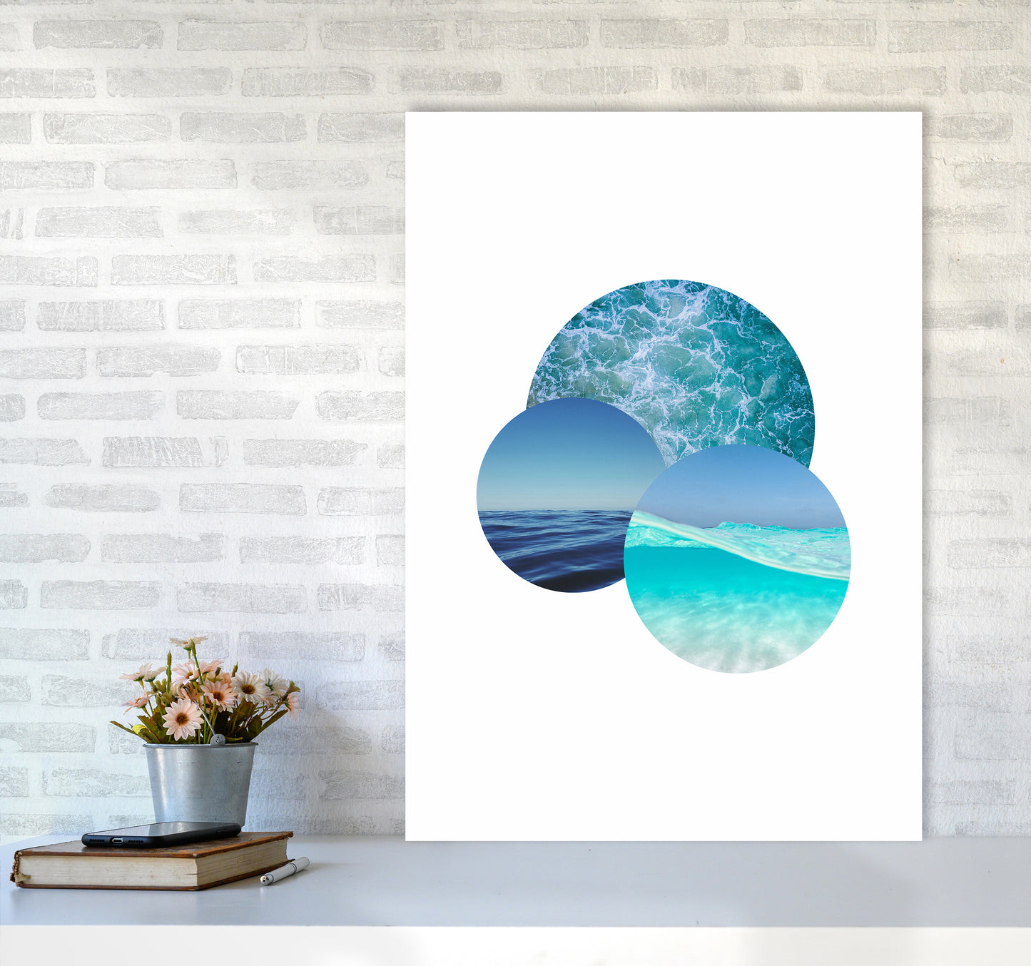 Ocean Planets Art Print by Seven Trees Design A1 Black Frame