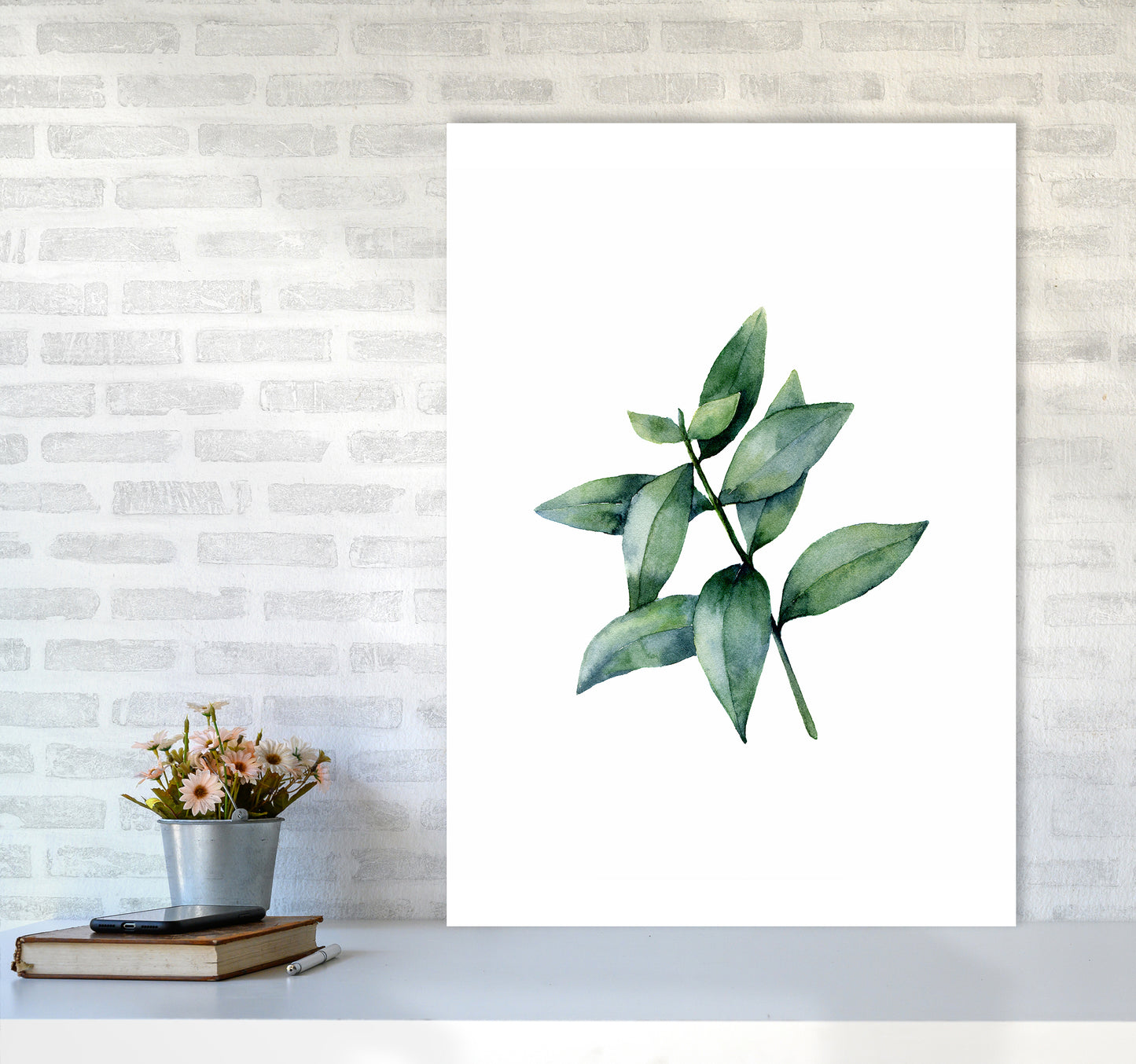 Watercolor Eucalyptus III Art Print by Seven Trees Design A1 Black Frame