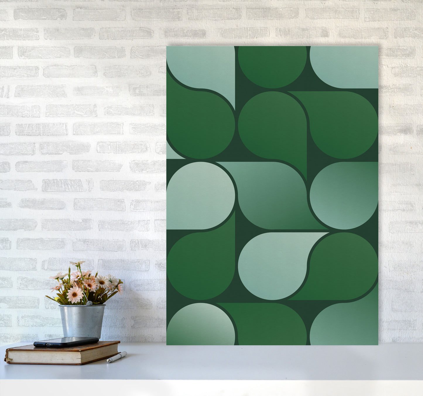 Geometric Loop Art Print by Seven Trees Design A1 Black Frame