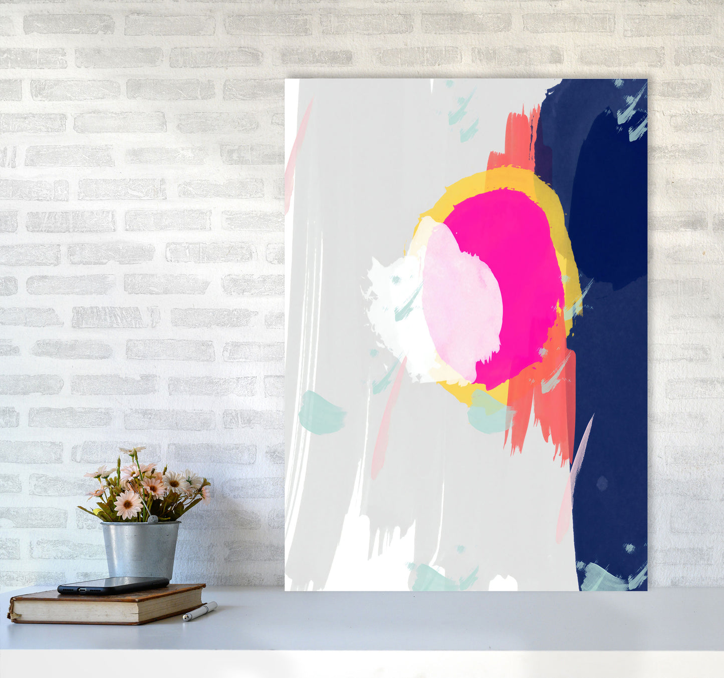 The Happy Paint Strokes Art Print by Seven Trees Design A1 Black Frame
