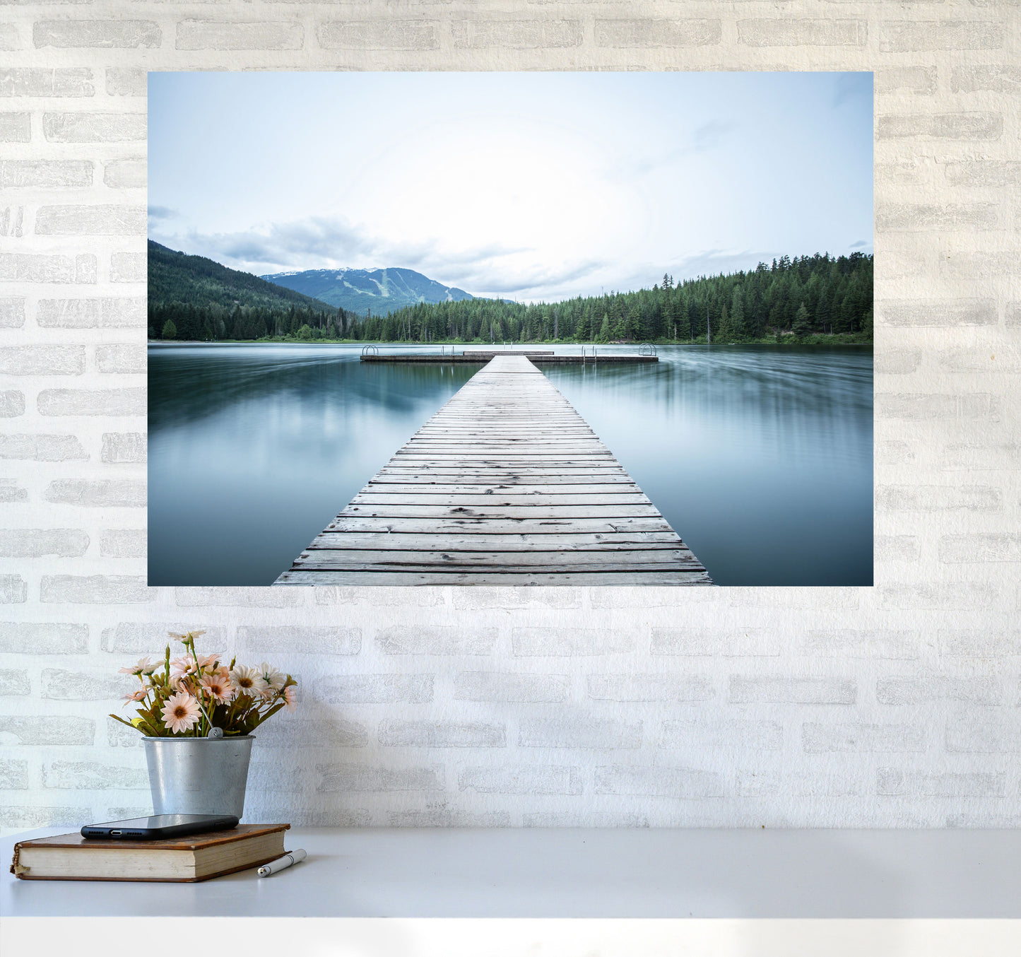 The Lake Art Print by Seven Trees Design A1 Black Frame