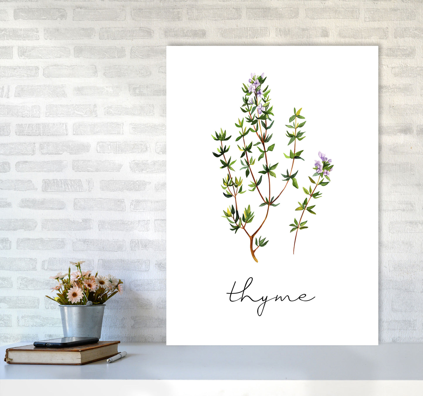 Thyme Art Print by Seven Trees Design A1 Black Frame