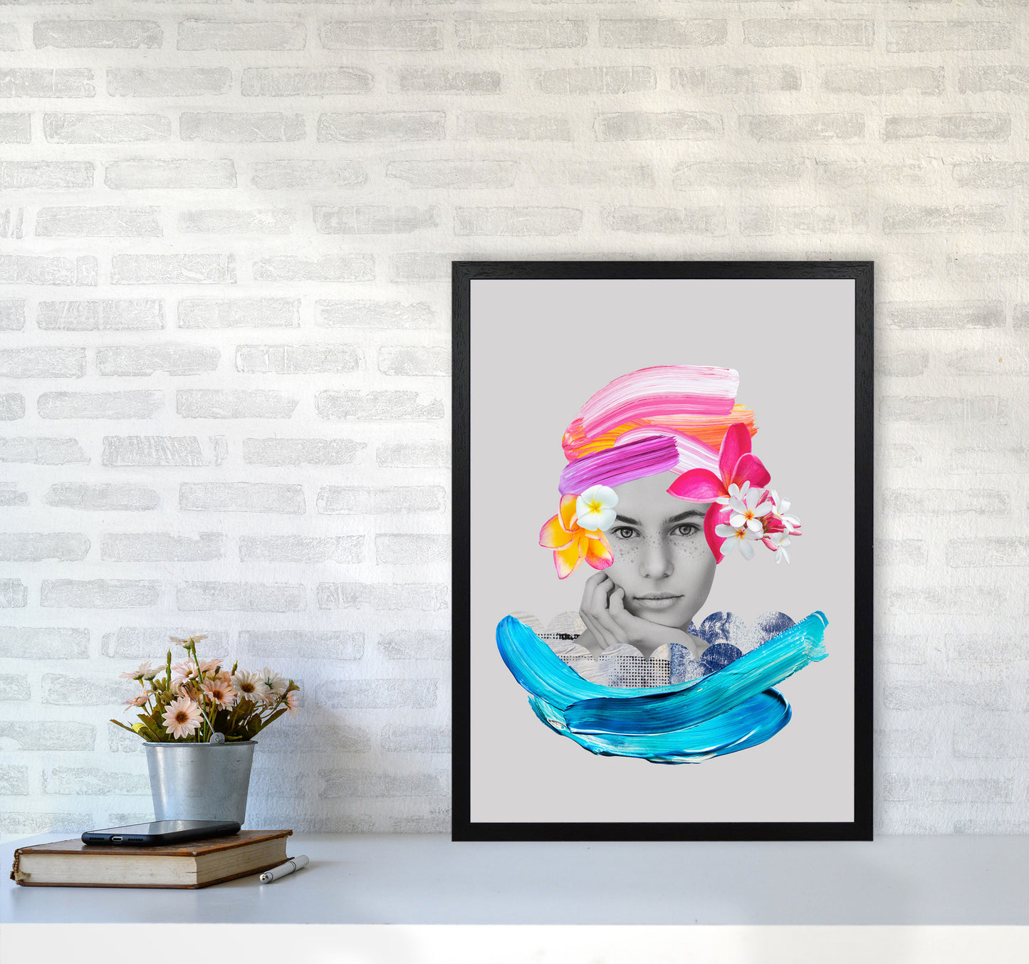 Imagination Girl Art Print by Seven Trees Design A2 White Frame