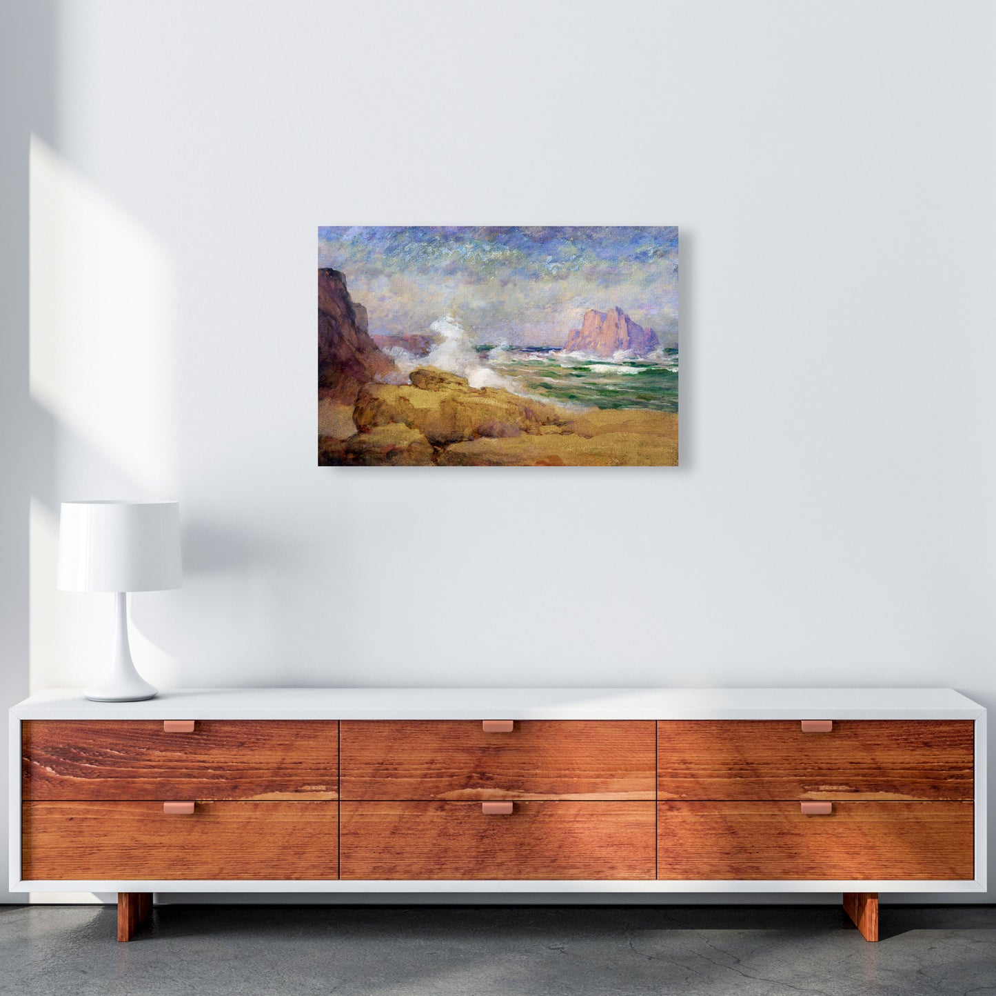 The Ocean and the Bay Painting Art Print by Seven Trees Design A2 Canvas