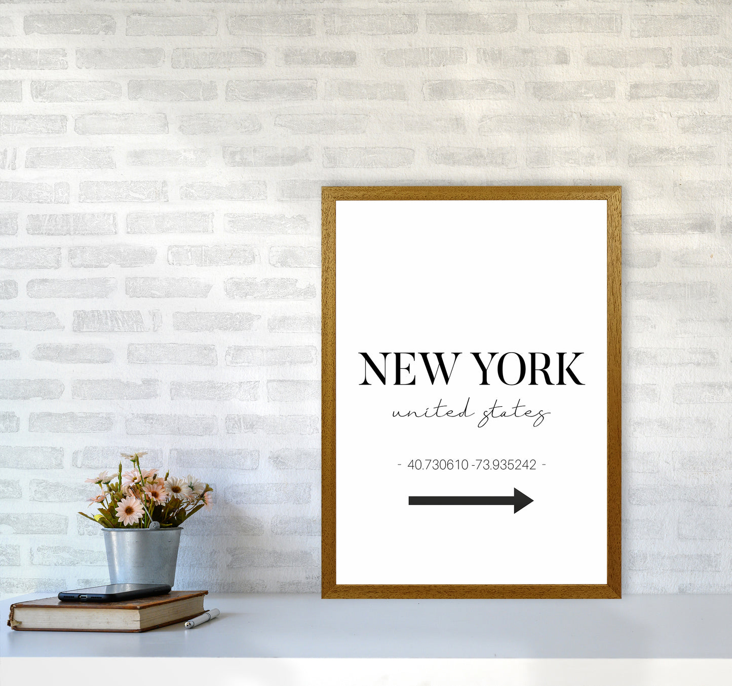 To New York Sign Art Print by Seven Trees Design A2 Print Only