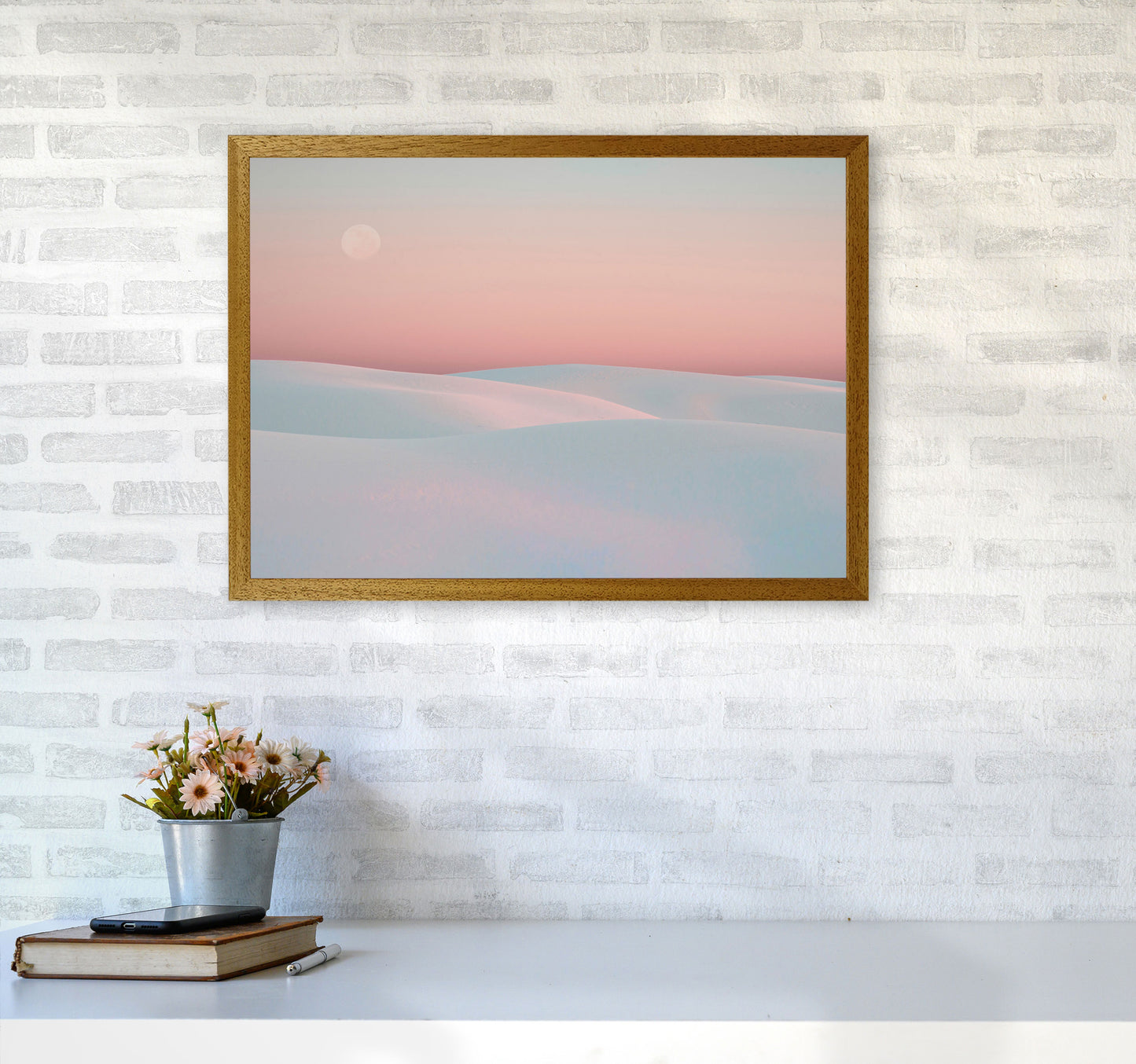 Moon And Dunes Art Print by Seven Trees Design A2 Print Only