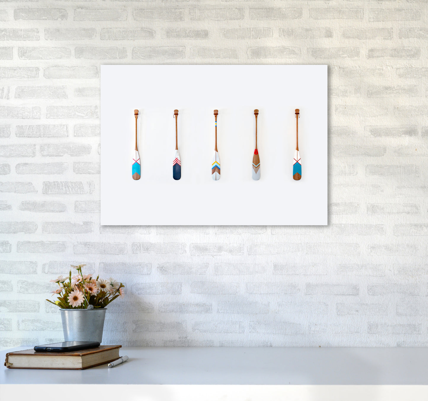 Five Oars Photography Art Print by Seven Trees Design A2 Black Frame