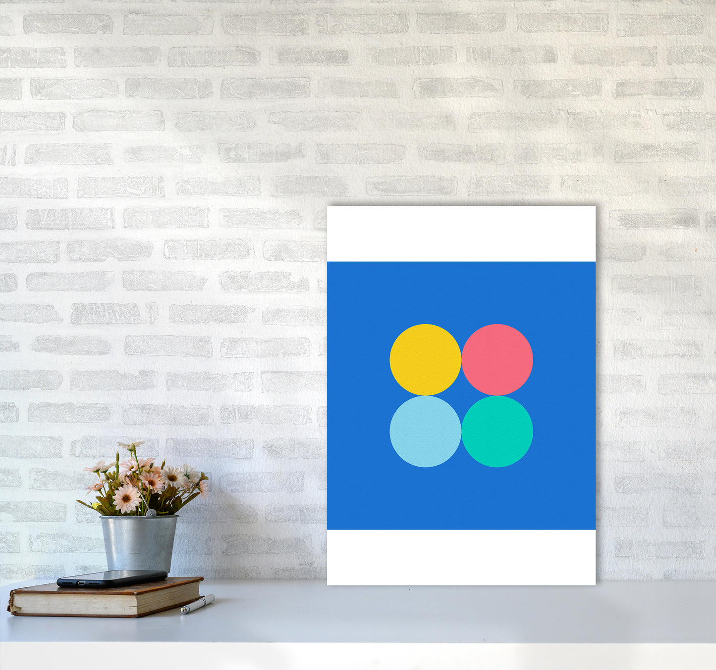 Happy shapes I Circles Art Print by Seven Trees Design A2 Black Frame