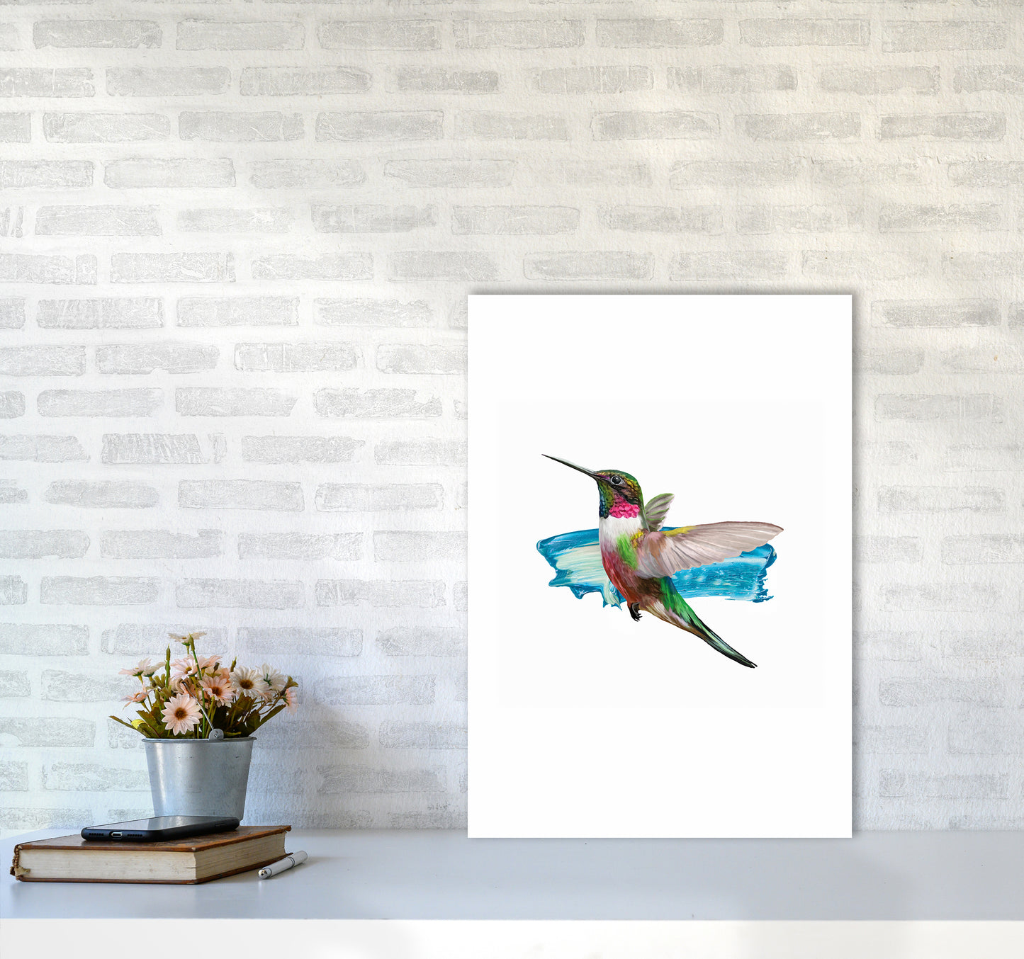 Modern Humingbird II Art Print by Seven Trees Design