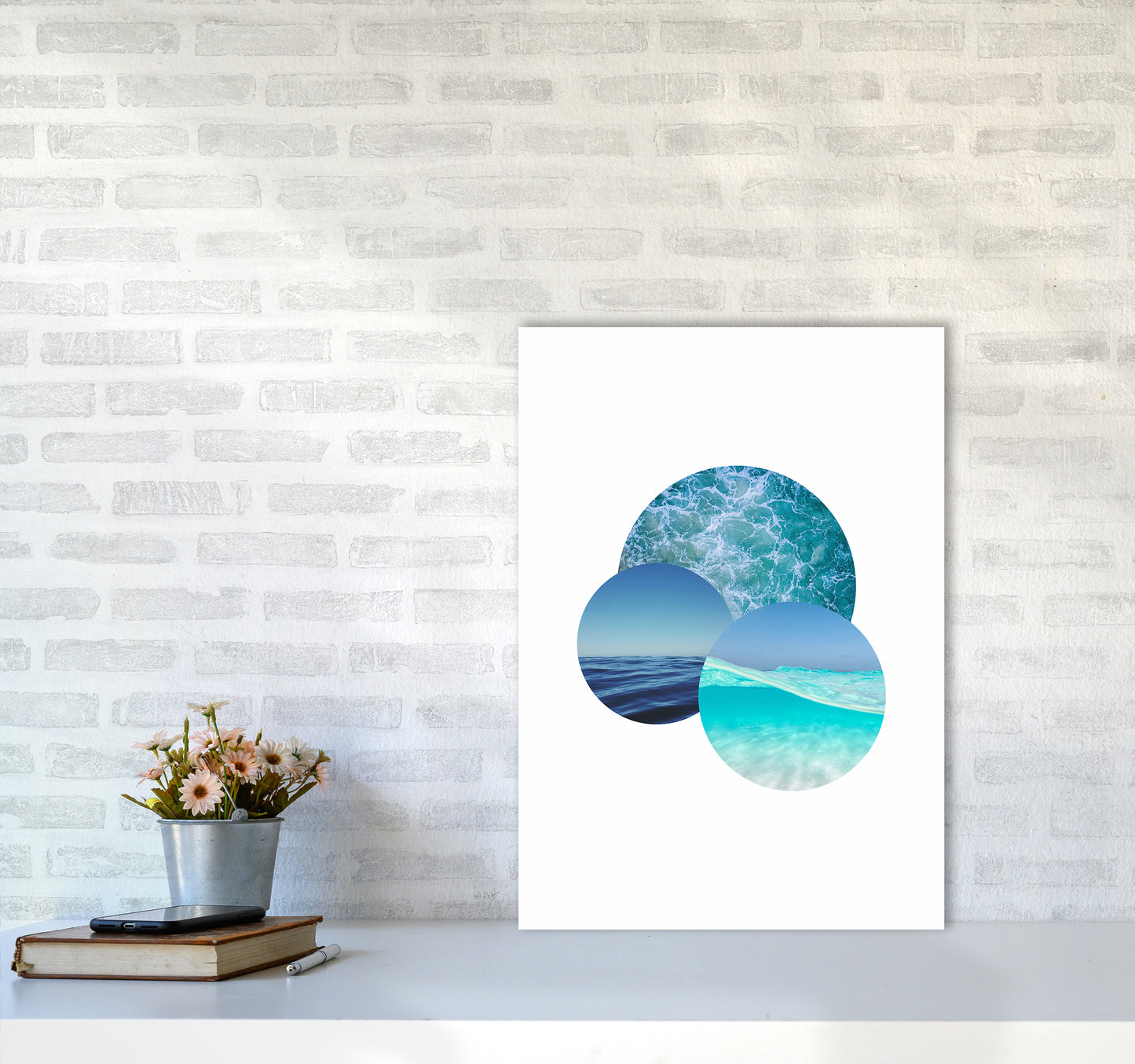 Ocean Planets Art Print by Seven Trees Design A2 Black Frame