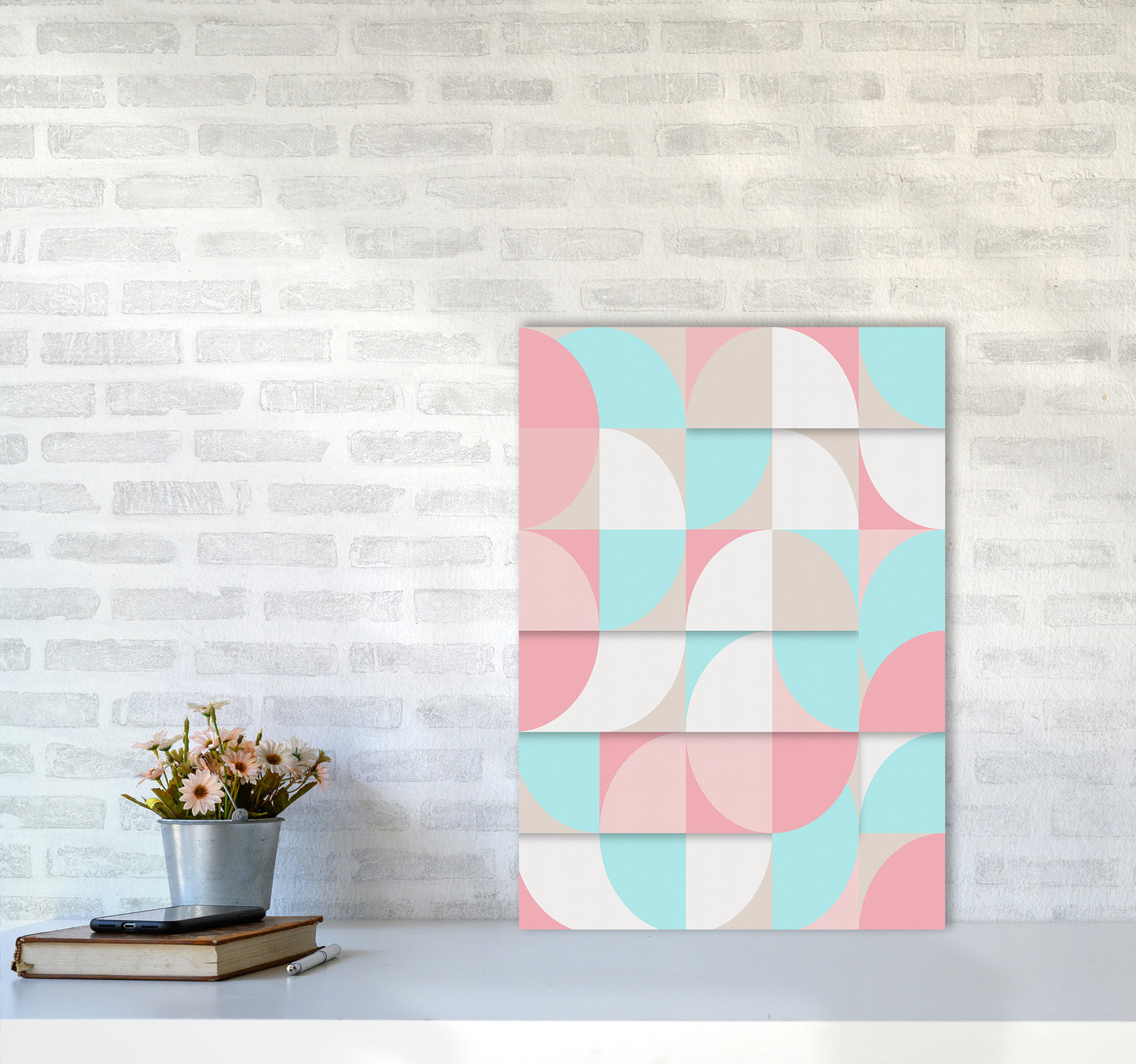 The Scandinavian Geometry Art Print by Seven Trees Design A2 Black Frame