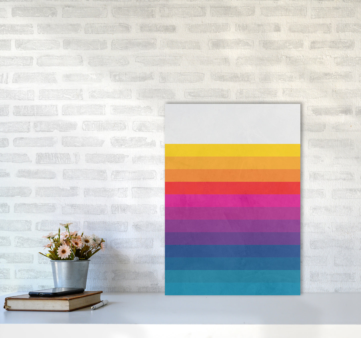 Vintage Retro Lines Art Print by Seven Trees Design