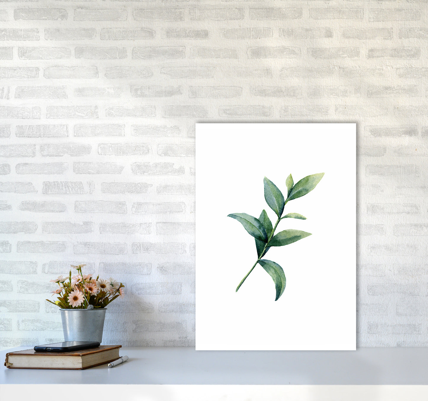 Watercolor Eucalyptus II Art Print by Seven Trees Design A2 Black Frame