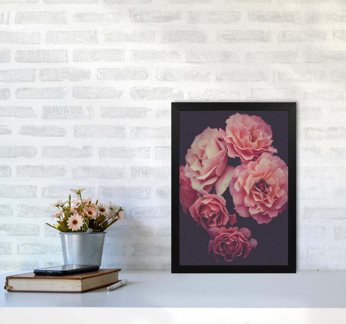 Dreamy Roses Art Print by Seven Trees Design A3 White Frame