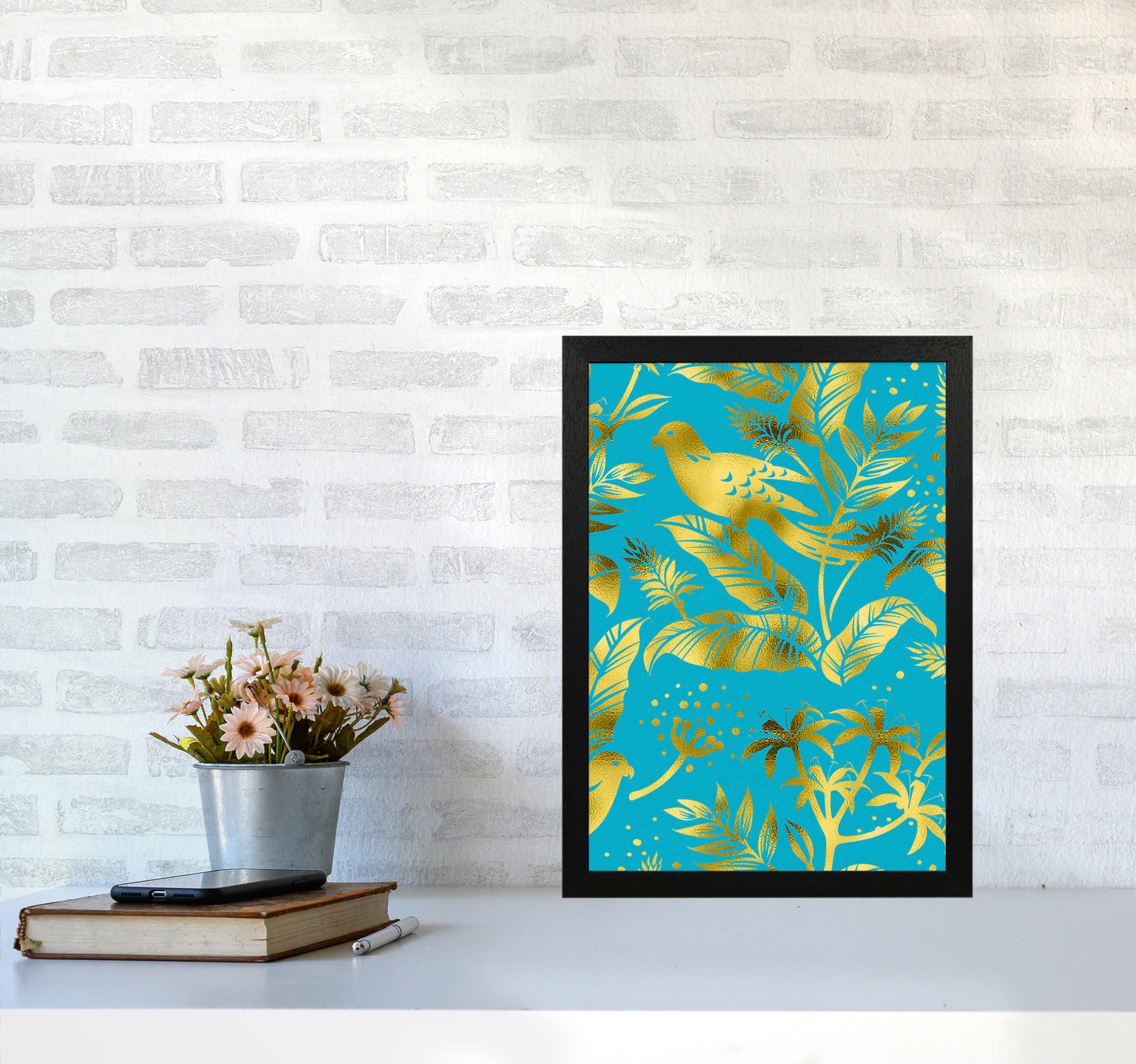 Gold Fauna Art Print by Seven Trees Design A3 White Frame