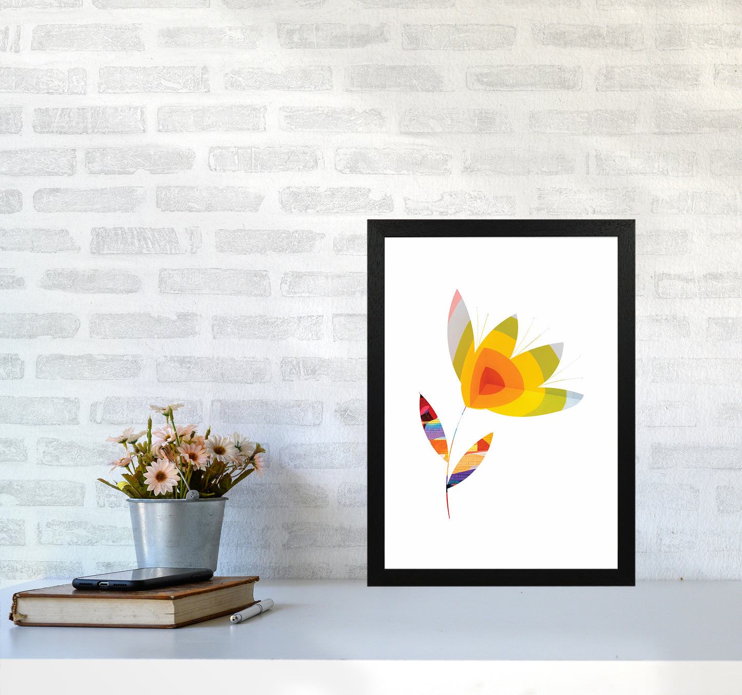 Graffiti Flower II Art Print by Seven Trees Design A3 White Frame