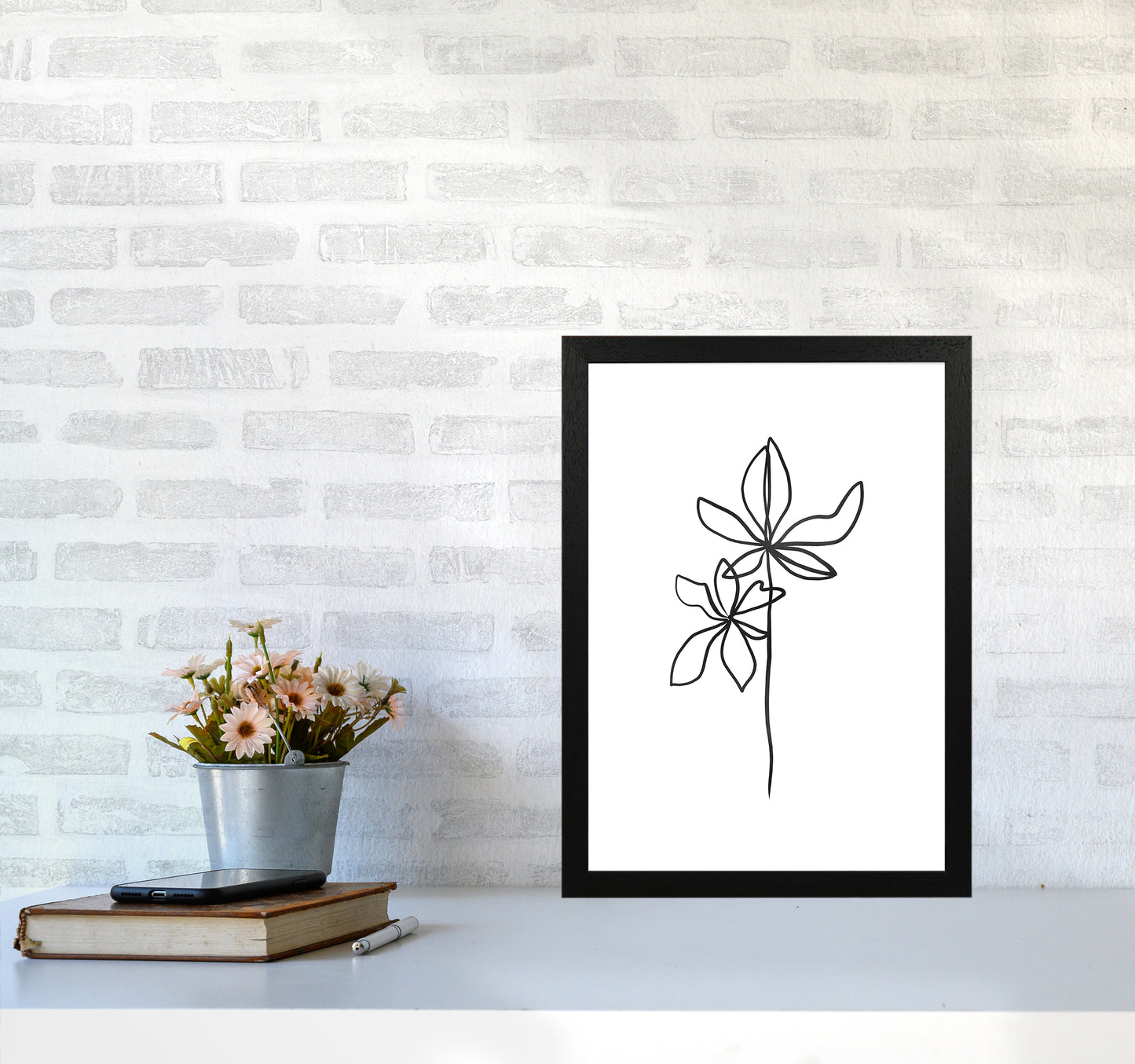 Lines Leaves I Art Print by Seven Trees Design A3 White Frame