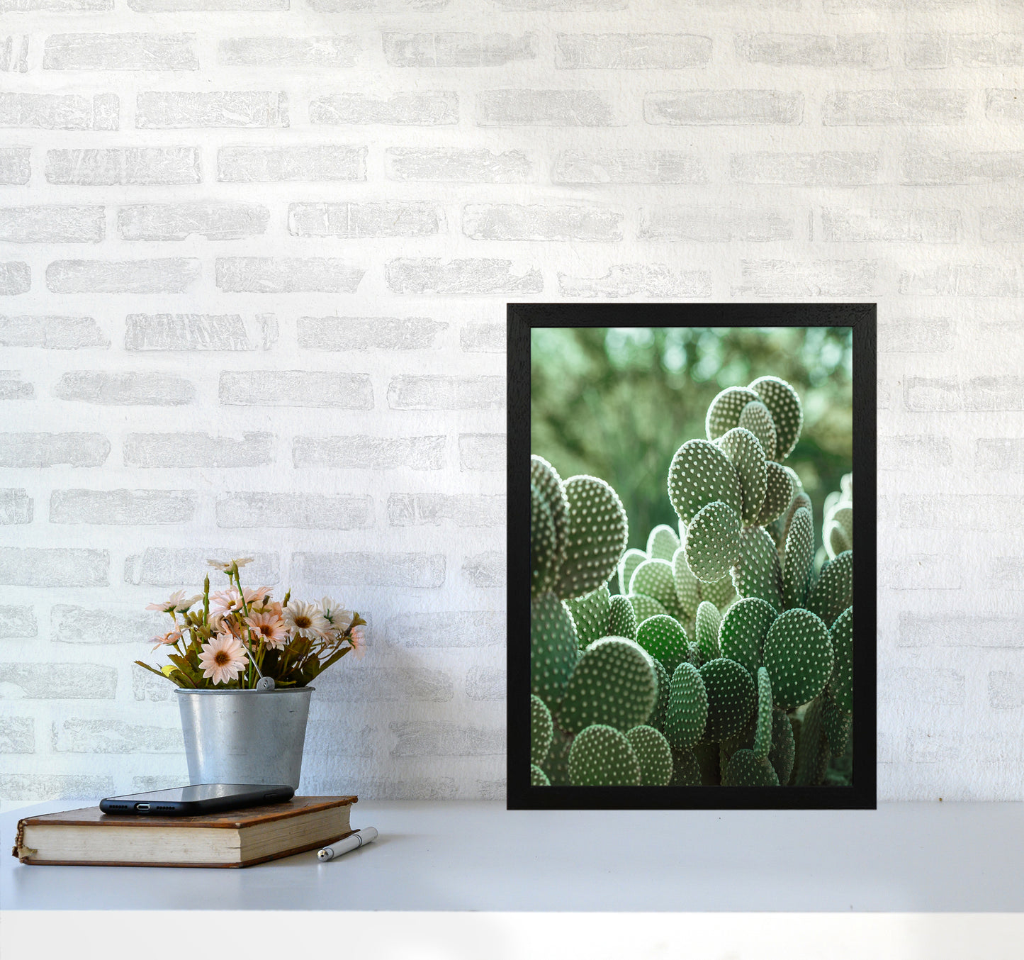The Cacti Cactus Photography Art Print by Seven Trees Design A3 White Frame