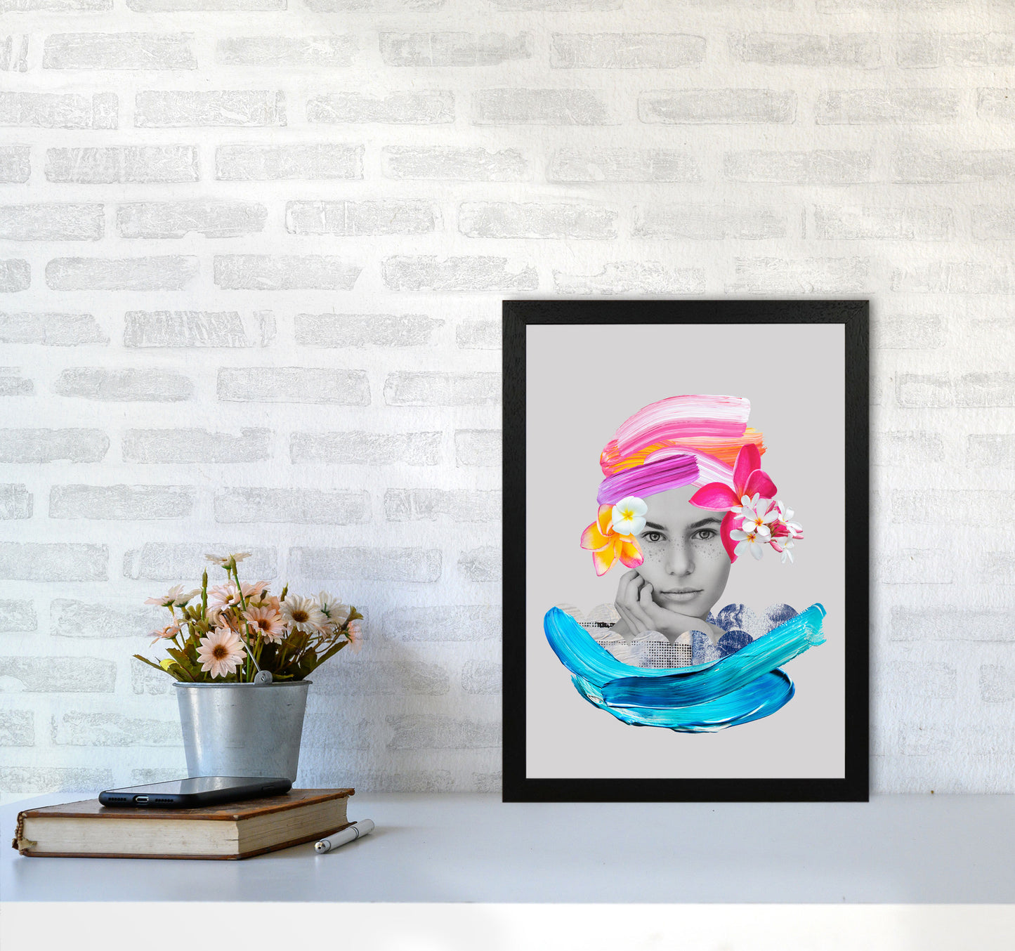 Imagination Girl Art Print by Seven Trees Design A3 White Frame