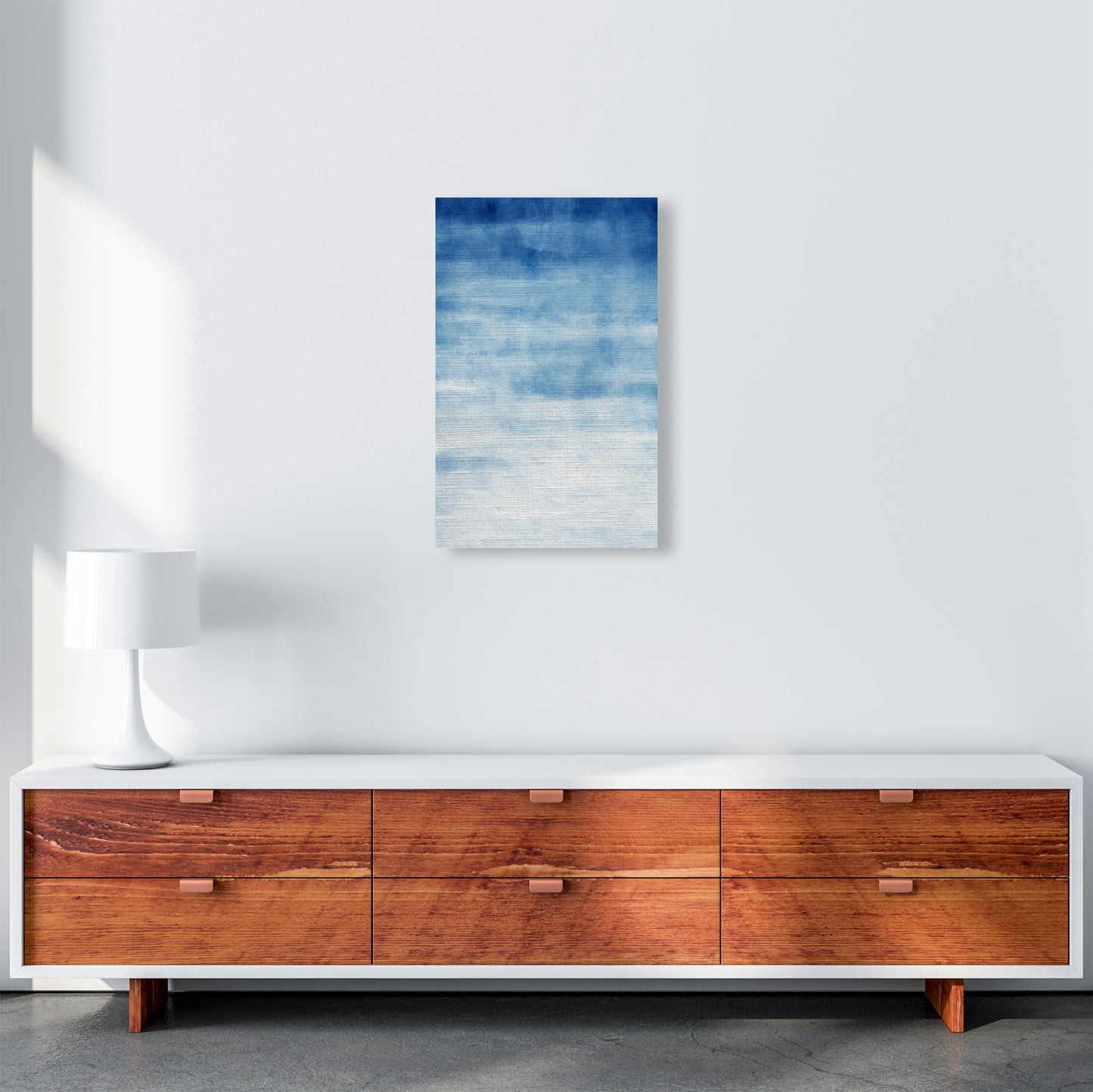 Abstract Blue Art Print by Seven Trees Design A3 Canvas