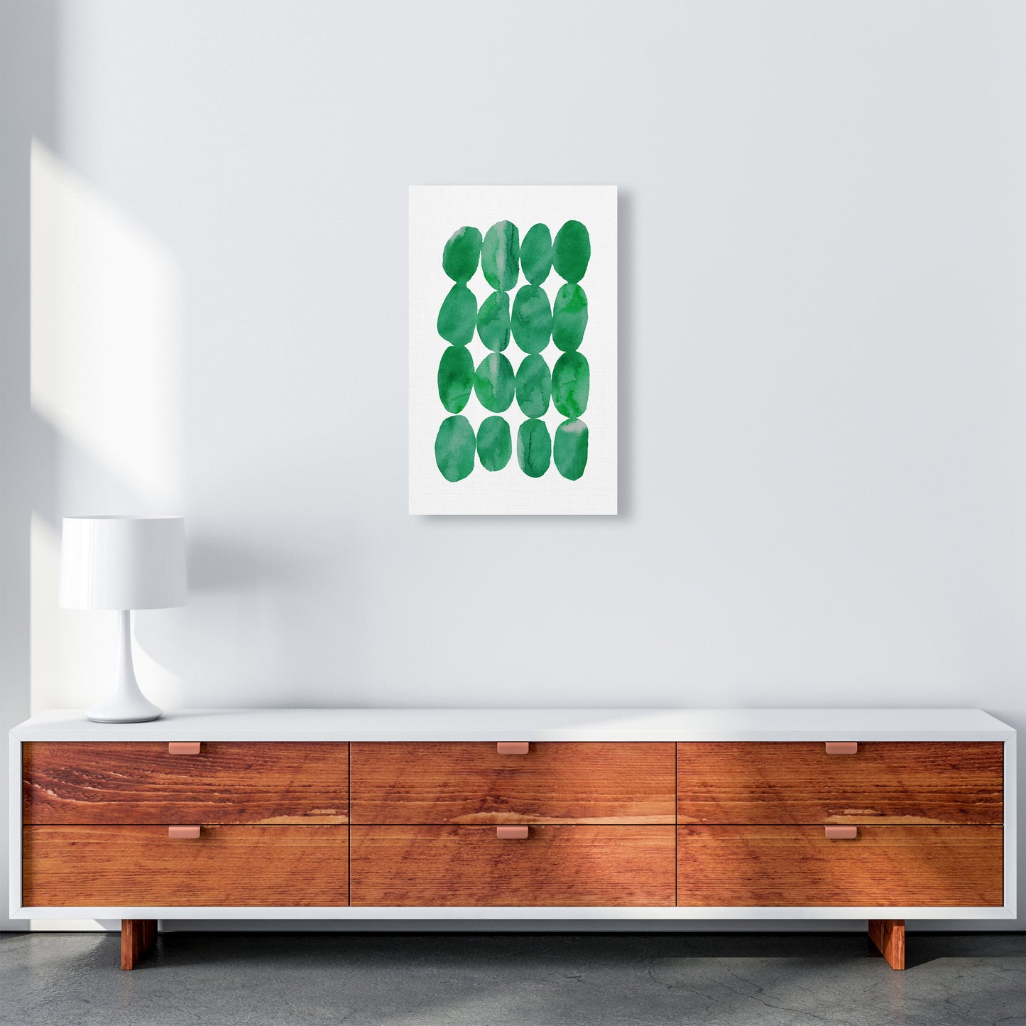 Watercolor Emerald Stones Art Print by Seven Trees Design A3 Canvas
