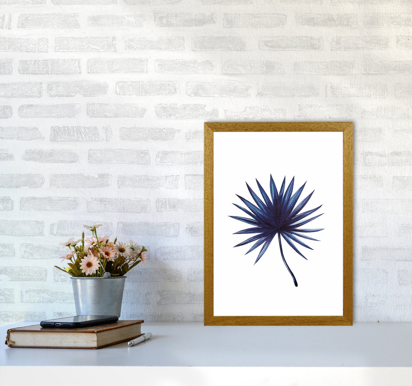 Watercolor Blue Leaf I Art Print by Seven Trees Design A3 Print Only