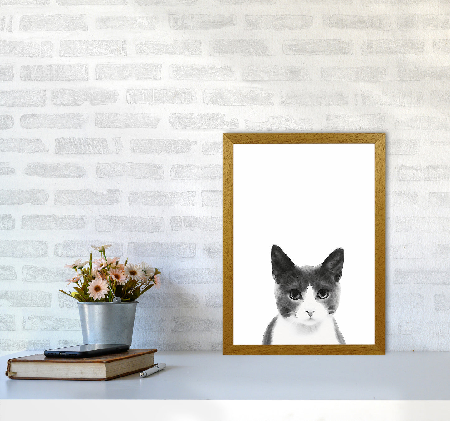 Watercolor Cat Art Print by Seven Trees Design A3 Print Only