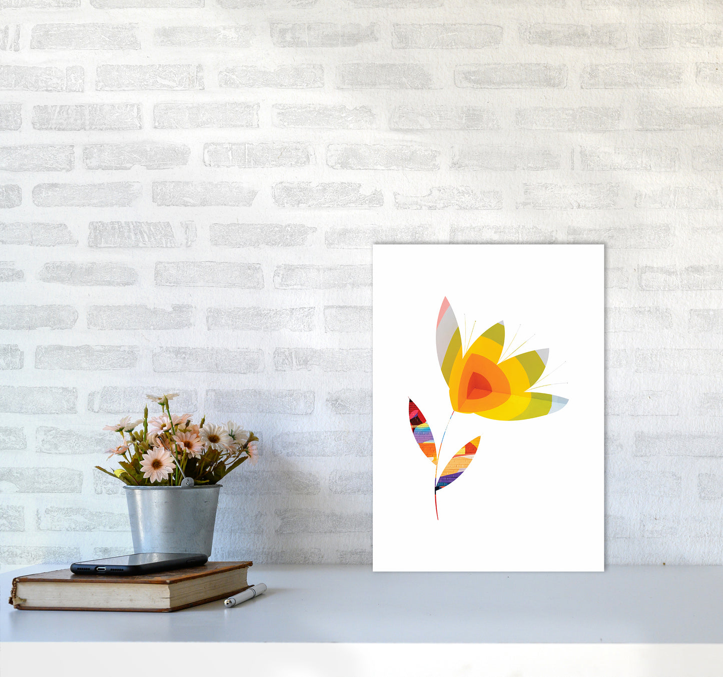 Graffiti Flower II Art Print by Seven Trees Design A3 Black Frame