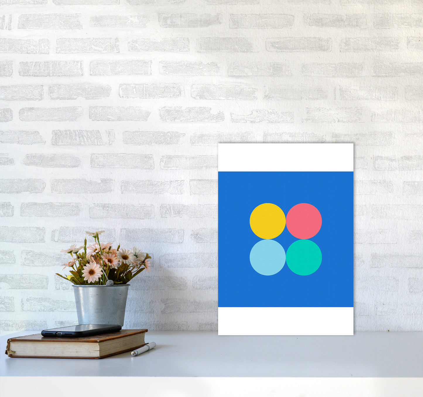 Happy shapes I Circles Art Print by Seven Trees Design A3 Black Frame