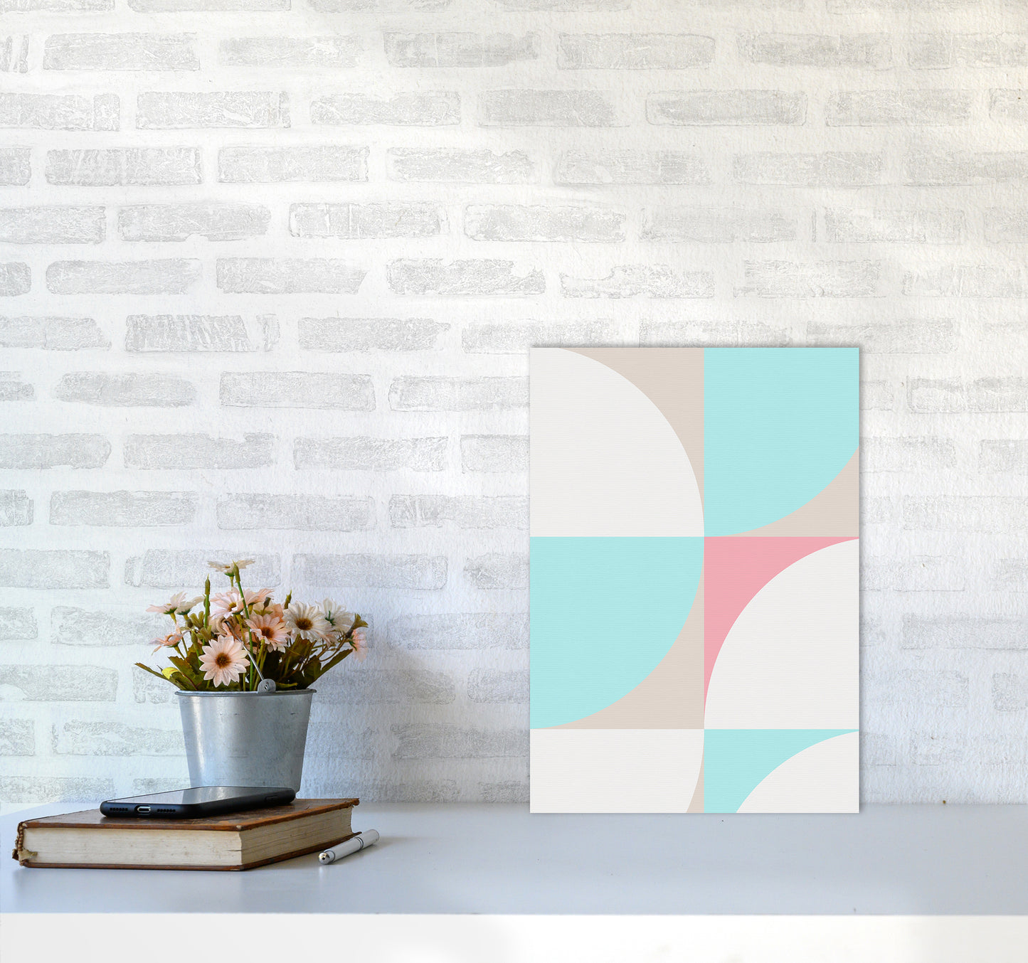 Scandinavian Shapes I Abstract Art Print by Seven Trees Design A3 Black Frame
