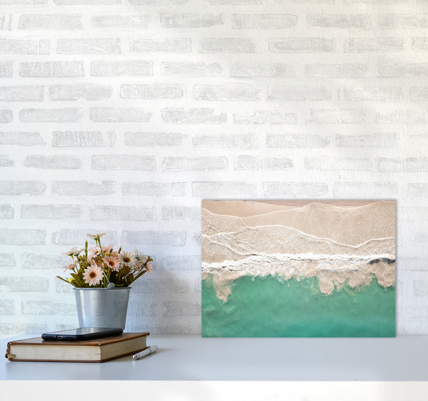 Sea From The Sky Photography Art Print by Seven Trees Design A3 Black Frame