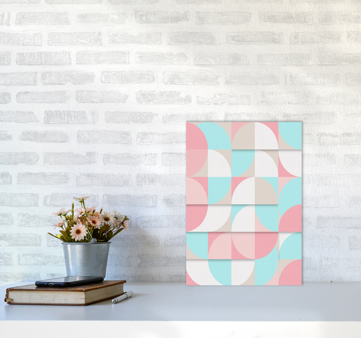 The Scandinavian Geometry Art Print by Seven Trees Design A3 Black Frame