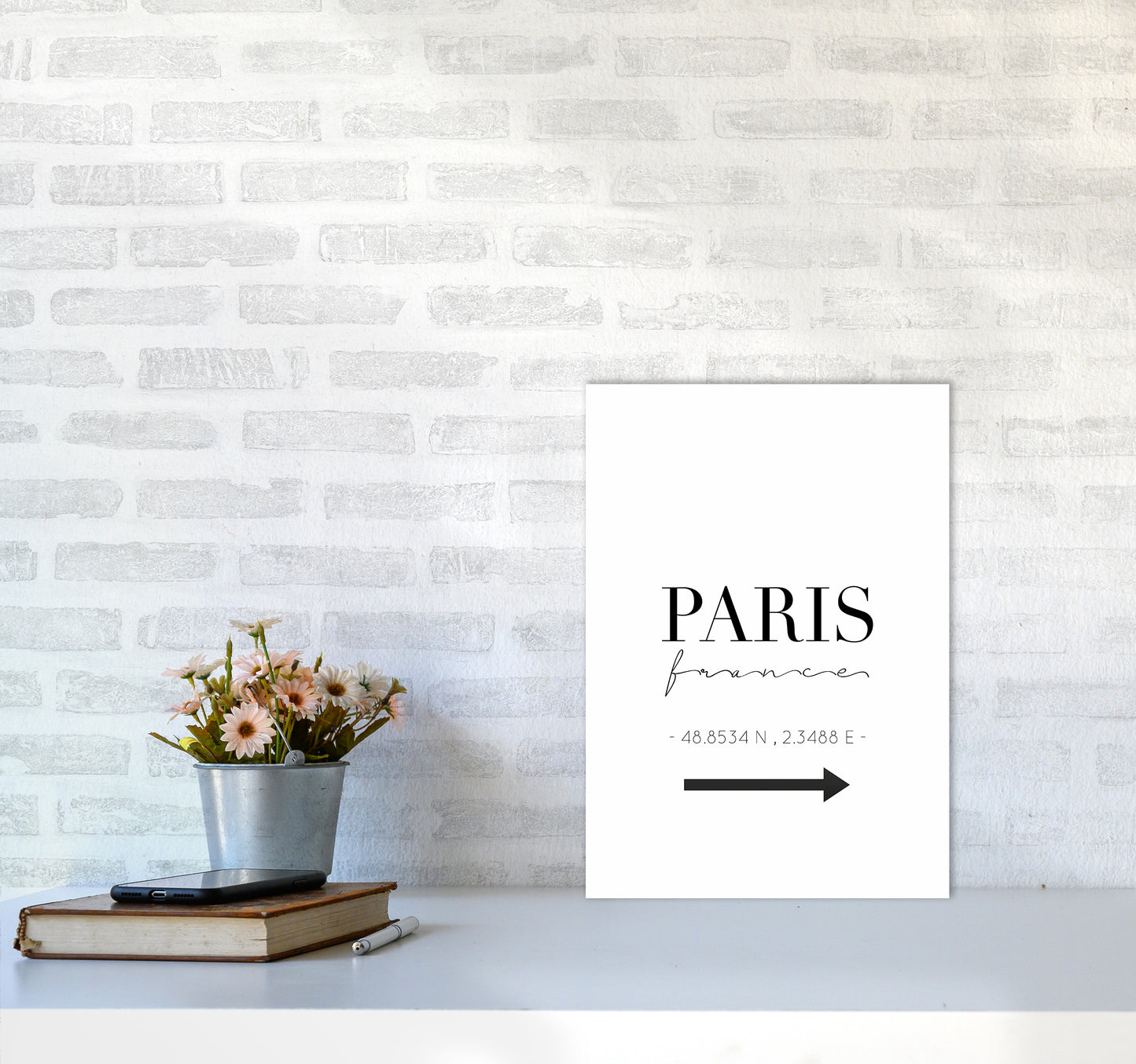 To Paris Sign Art Print by Seven Trees Design A3 Black Frame