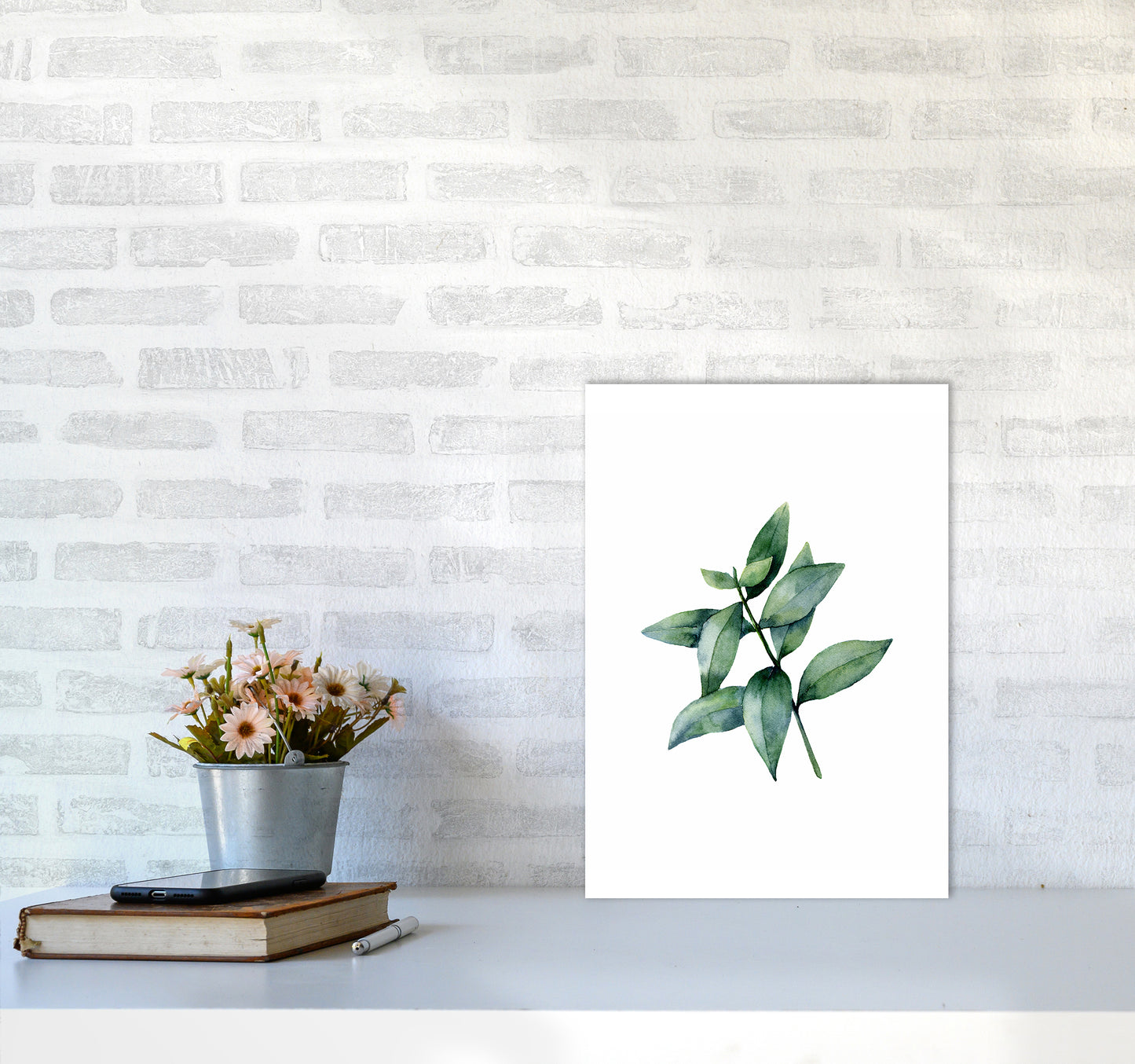 Watercolor Eucalyptus III Art Print by Seven Trees Design A3 Black Frame