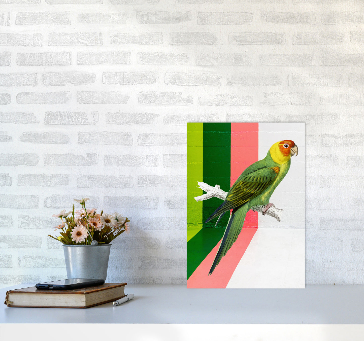 Graffiti Bird Art Print by Seven Trees Design A3 Black Frame