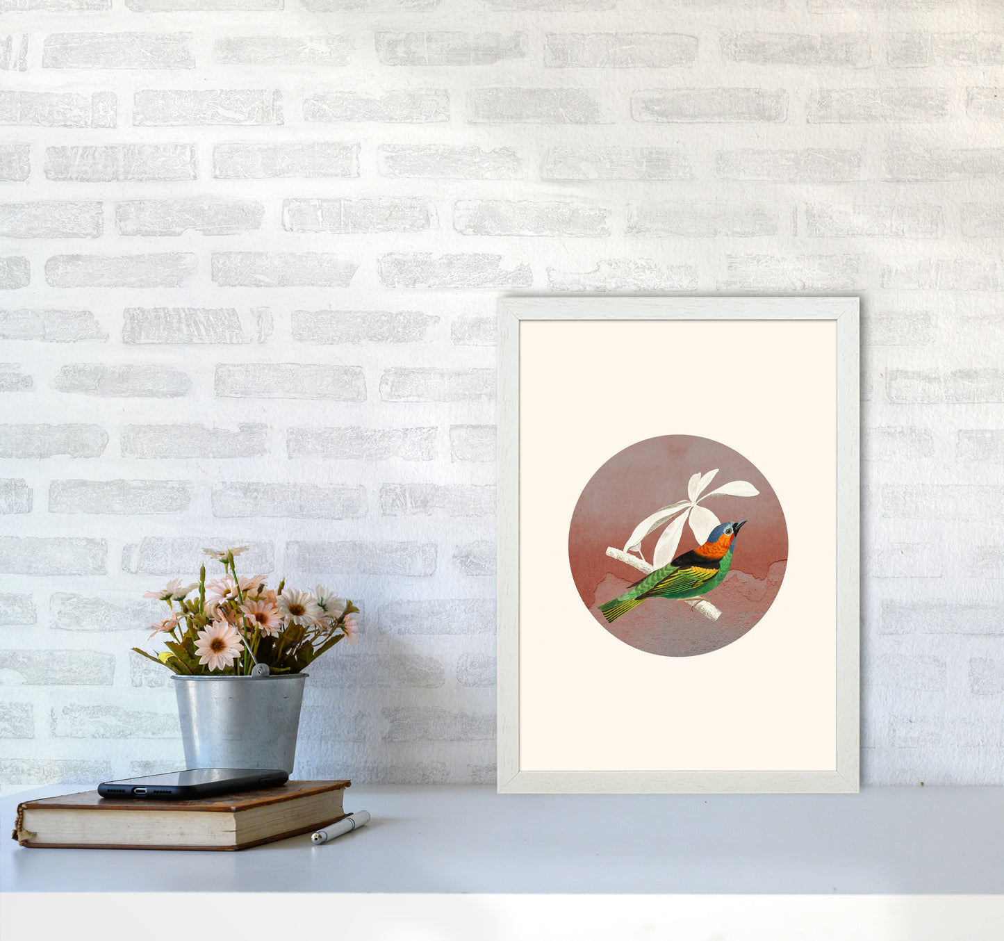 Bird Collage II Art Print by Seven Trees Design A3 Oak Frame