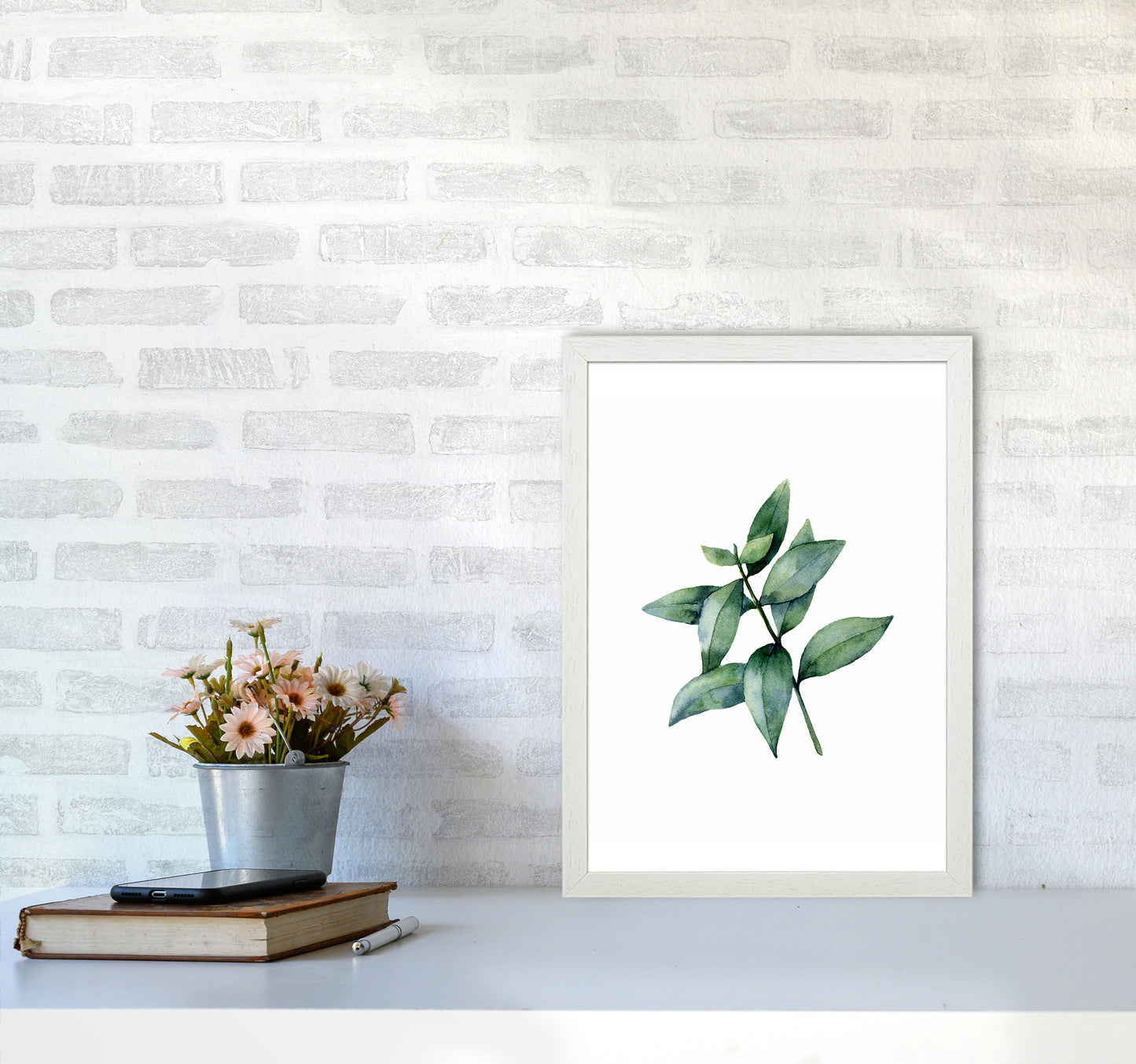 Watercolor Eucalyptus III Art Print by Seven Trees Design A3 Oak Frame