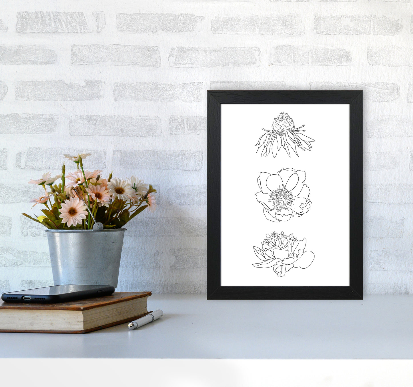 Hand Drawn Flowers Art Print by Seven Trees Design