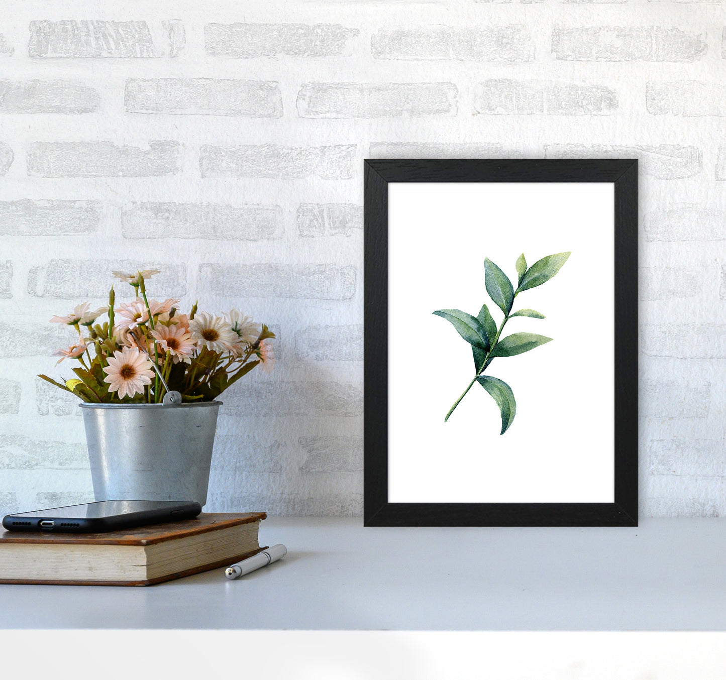 Watercolor Eucalyptus II Art Print by Seven Trees Design A4 White Frame