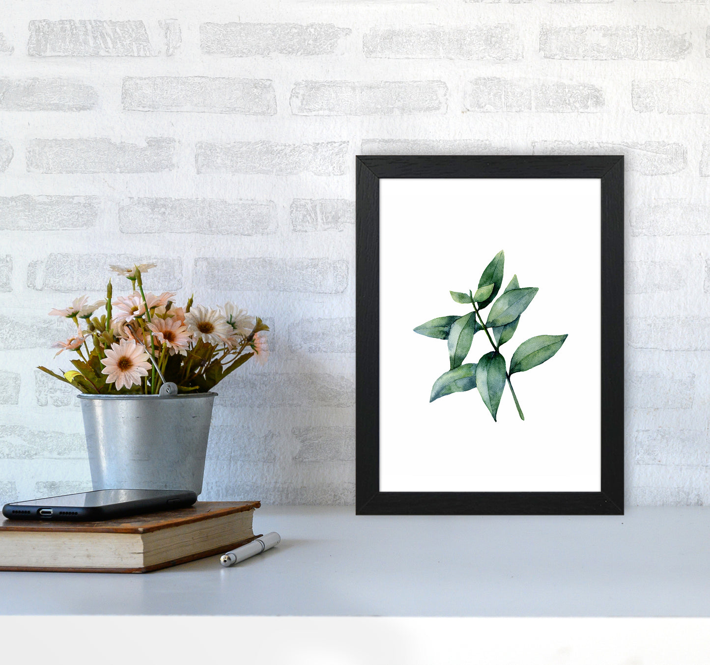 Watercolor Eucalyptus III Art Print by Seven Trees Design A4 White Frame