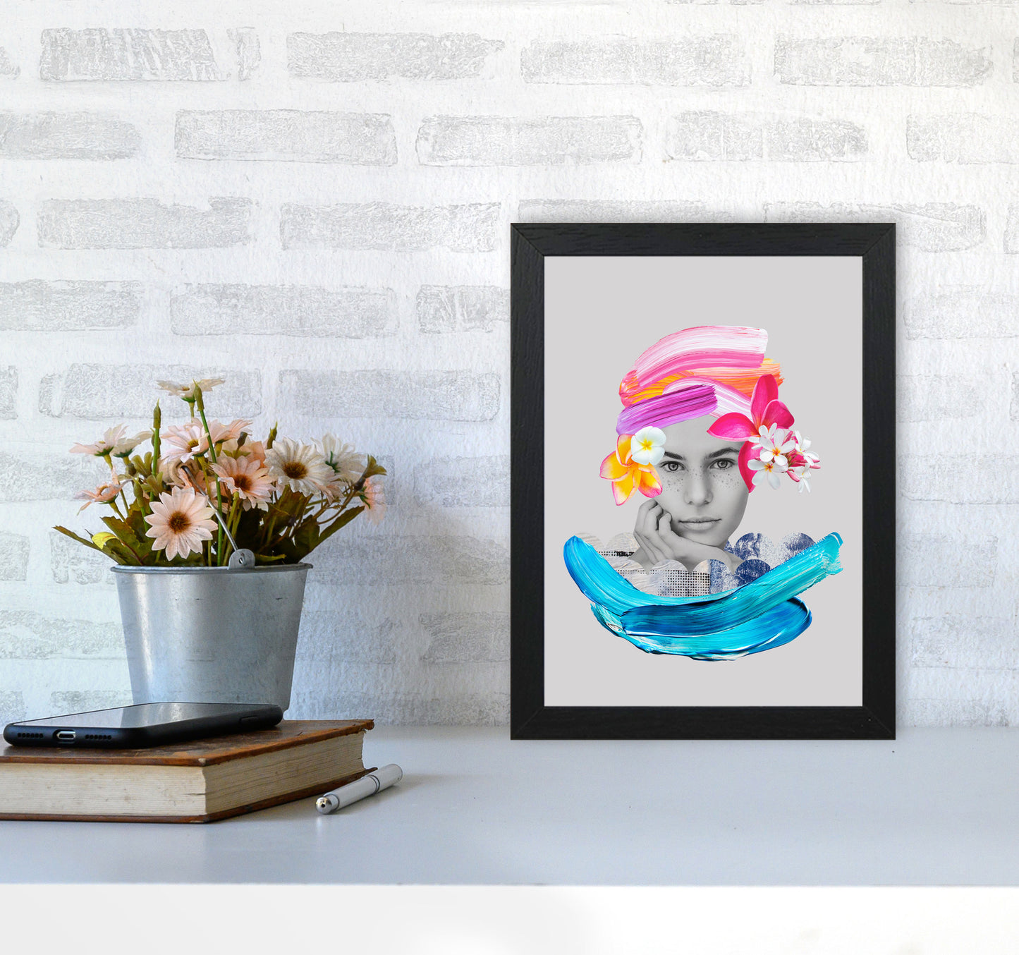 Imagination Girl Art Print by Seven Trees Design A4 White Frame