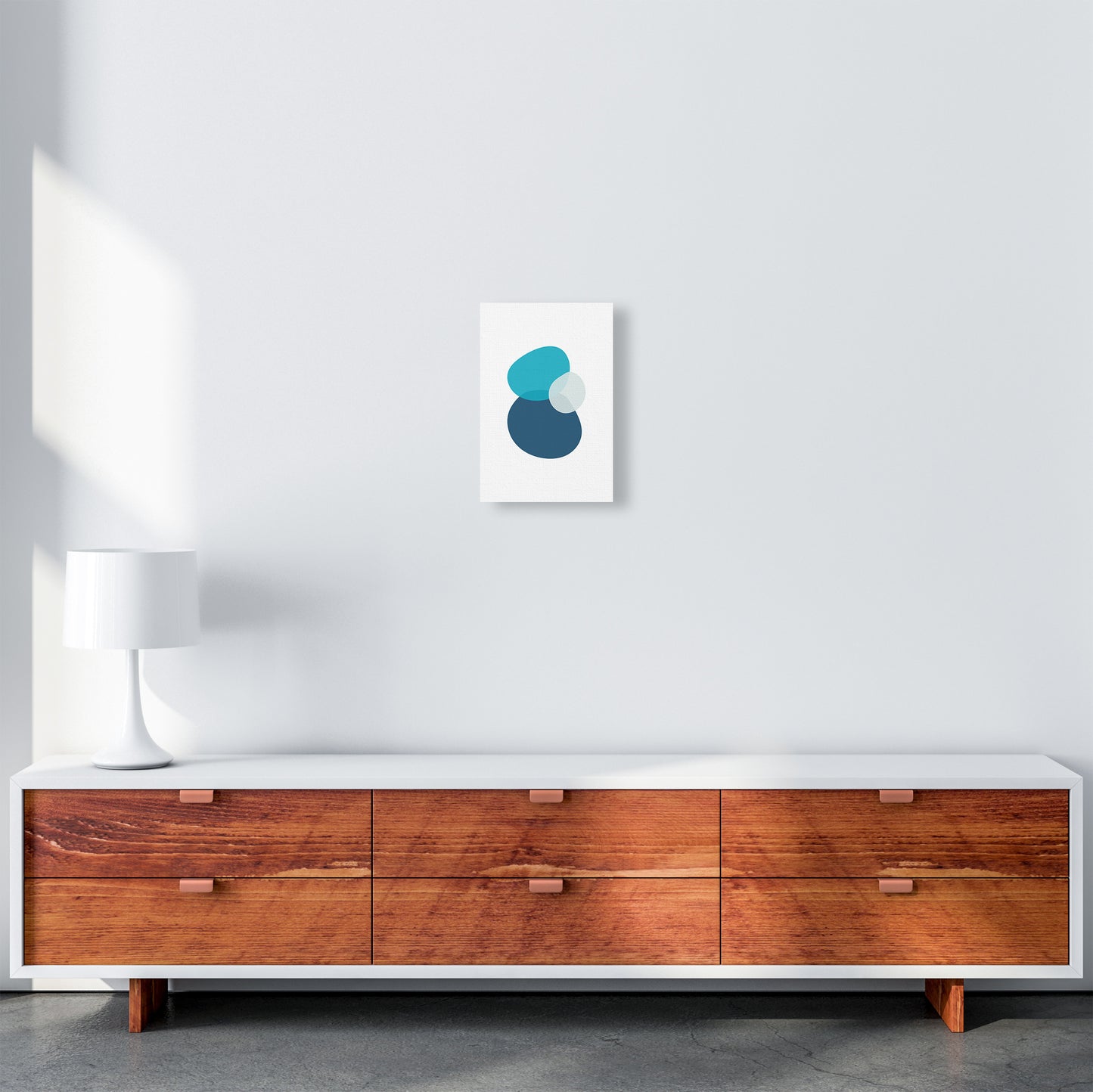 Three Stones Abstract Art Print by Seven Trees Design A4 Canvas
