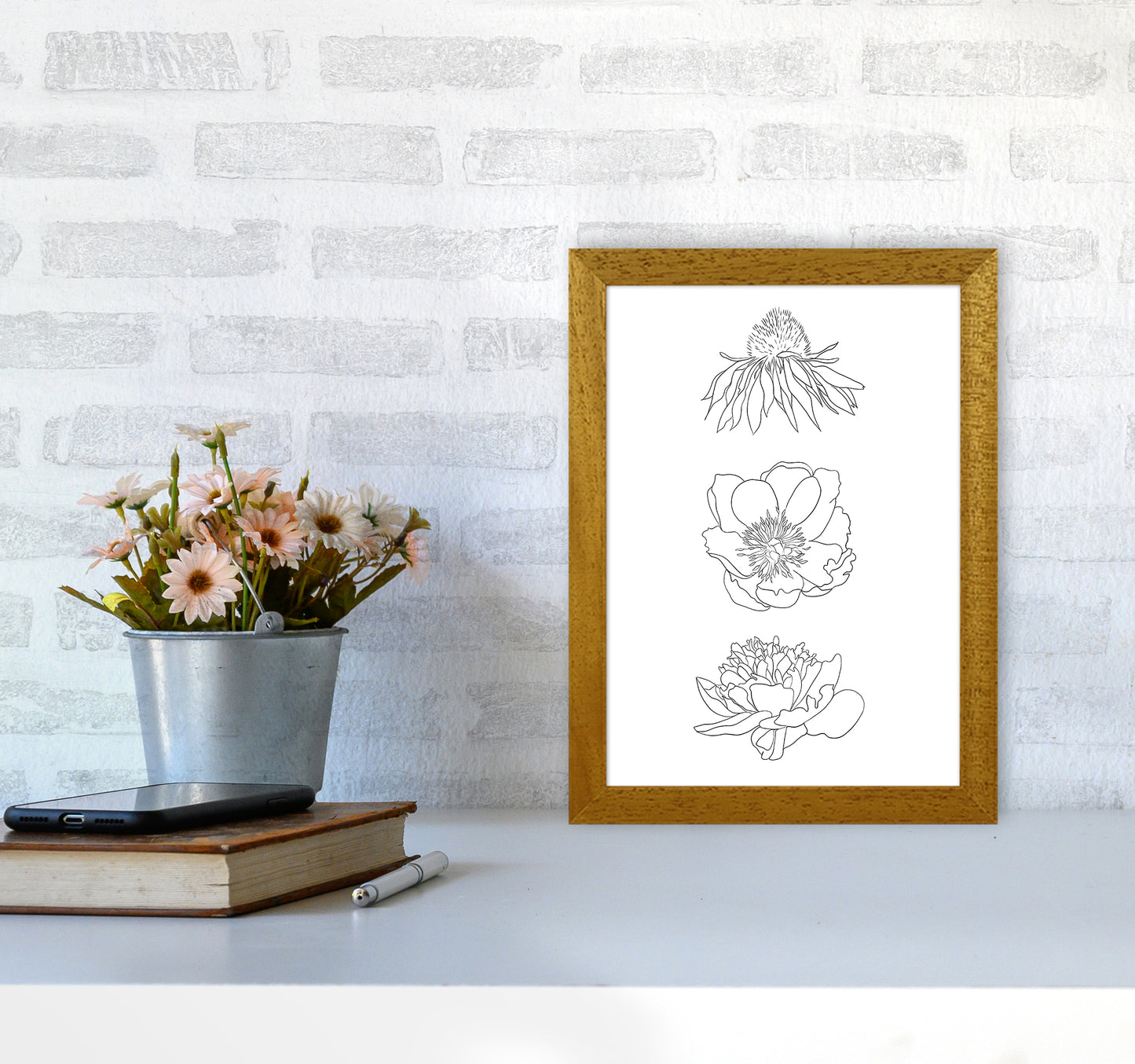 Hand Drawn Flowers Art Print by Seven Trees Design