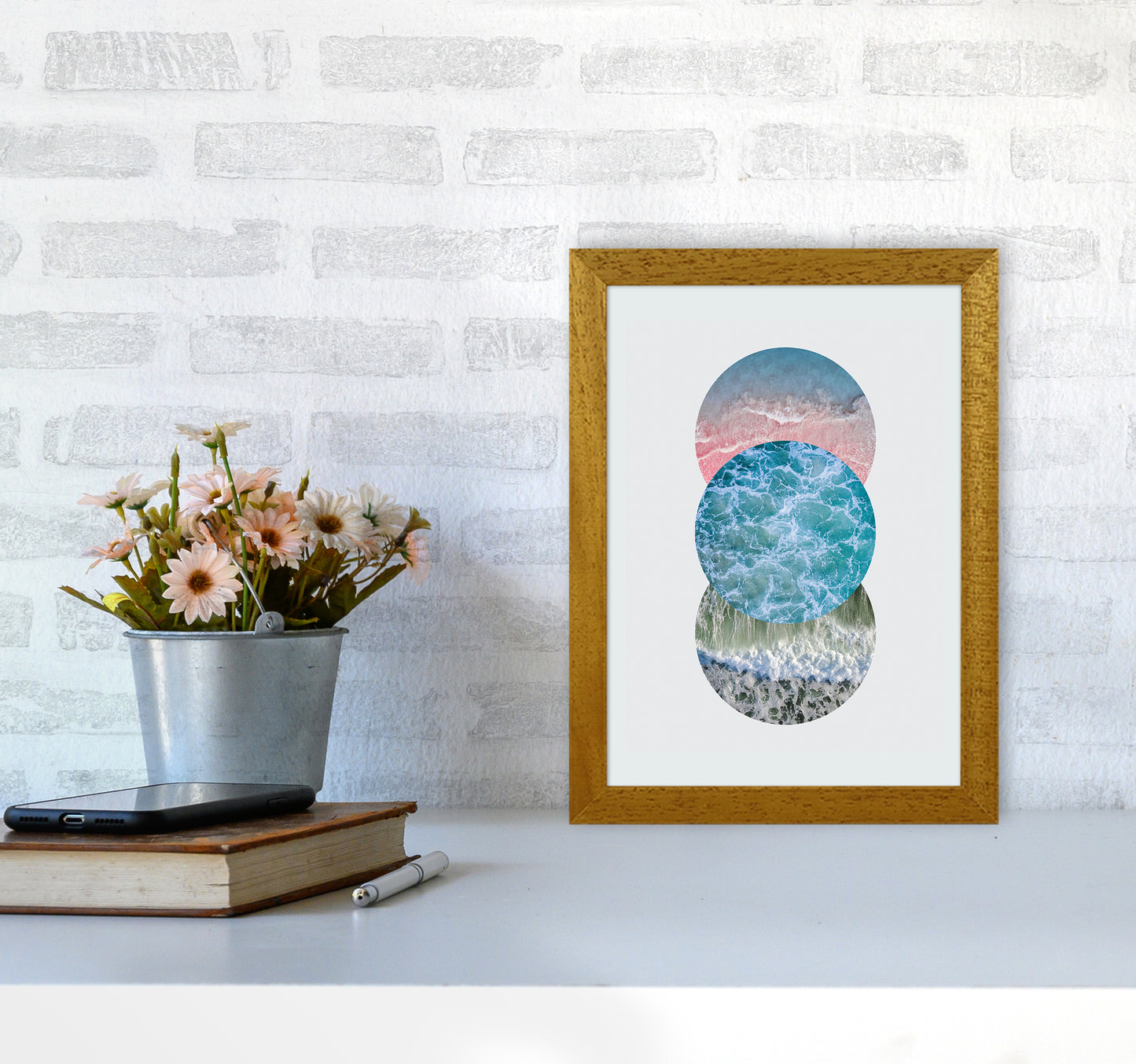Ocean Circles Art Print by Seven Trees Design A4 Print Only