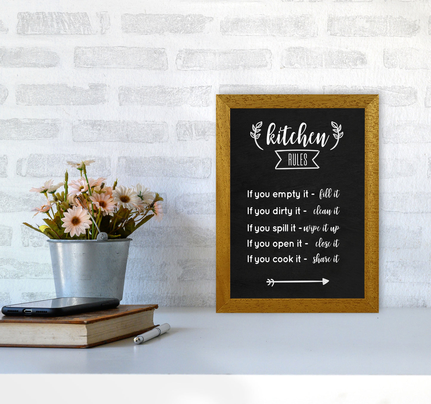 Kitchen rules Art Print by Seven Trees Design A4 Print Only