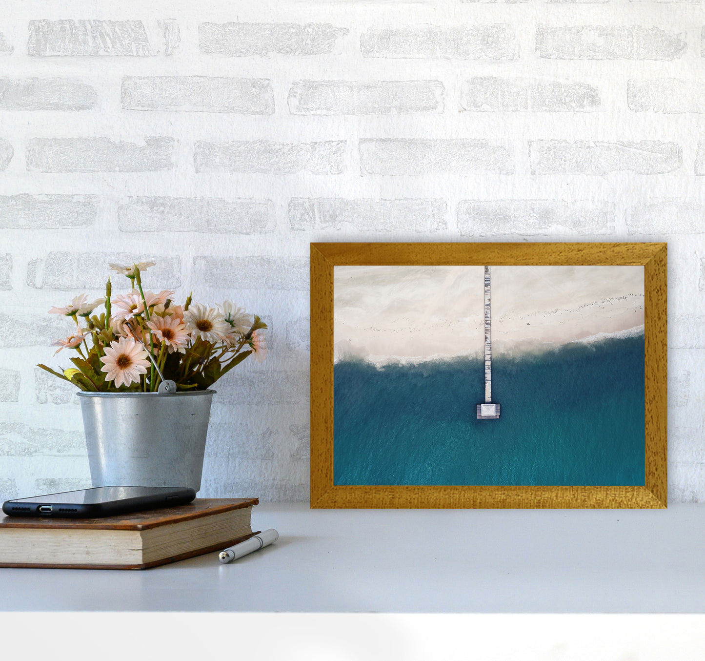 The bay from the sky Art Print by Seven Trees Design A4 Print Only