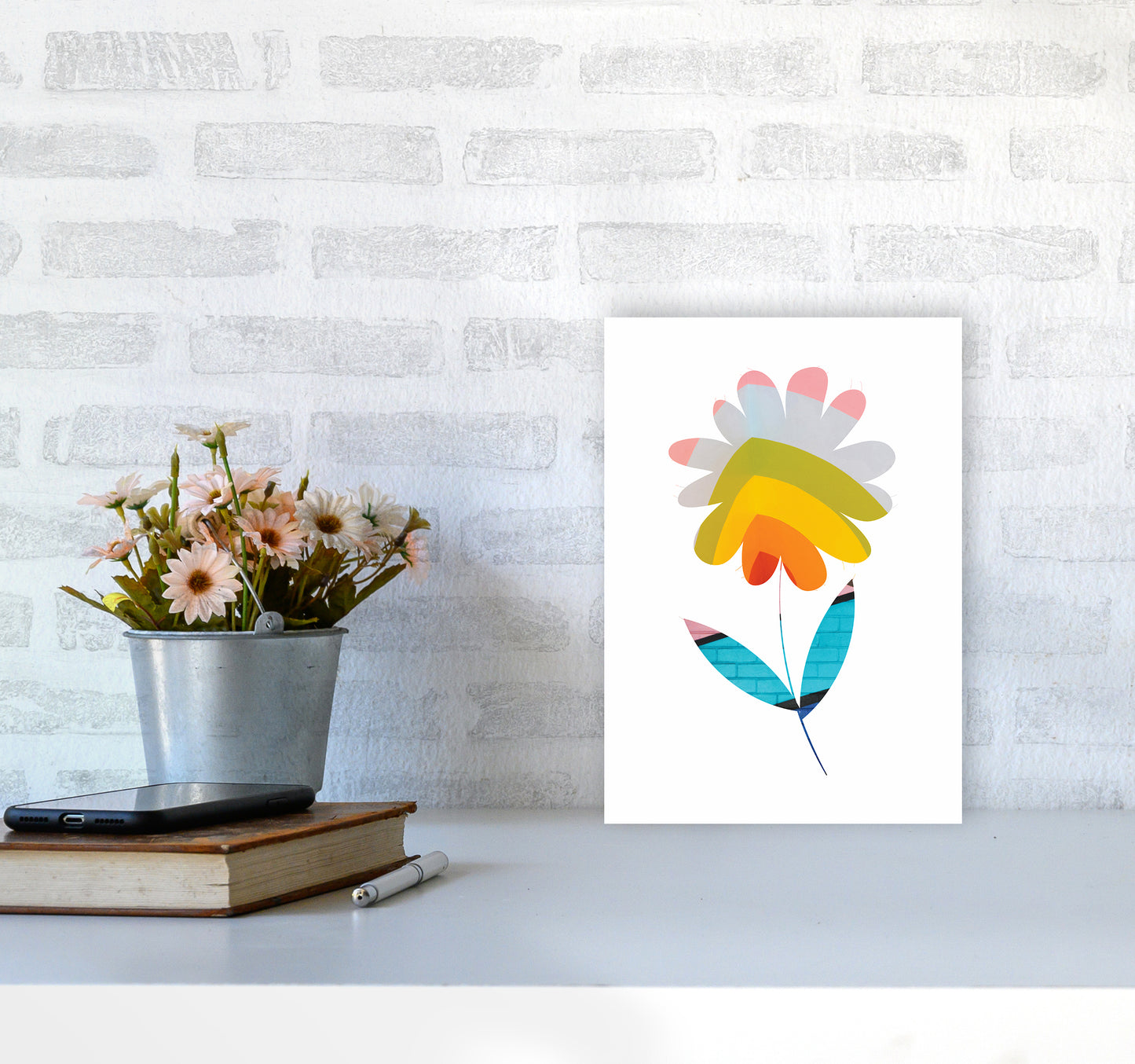 Graffiti Flower I Art Print by Seven Trees Design A4 Black Frame