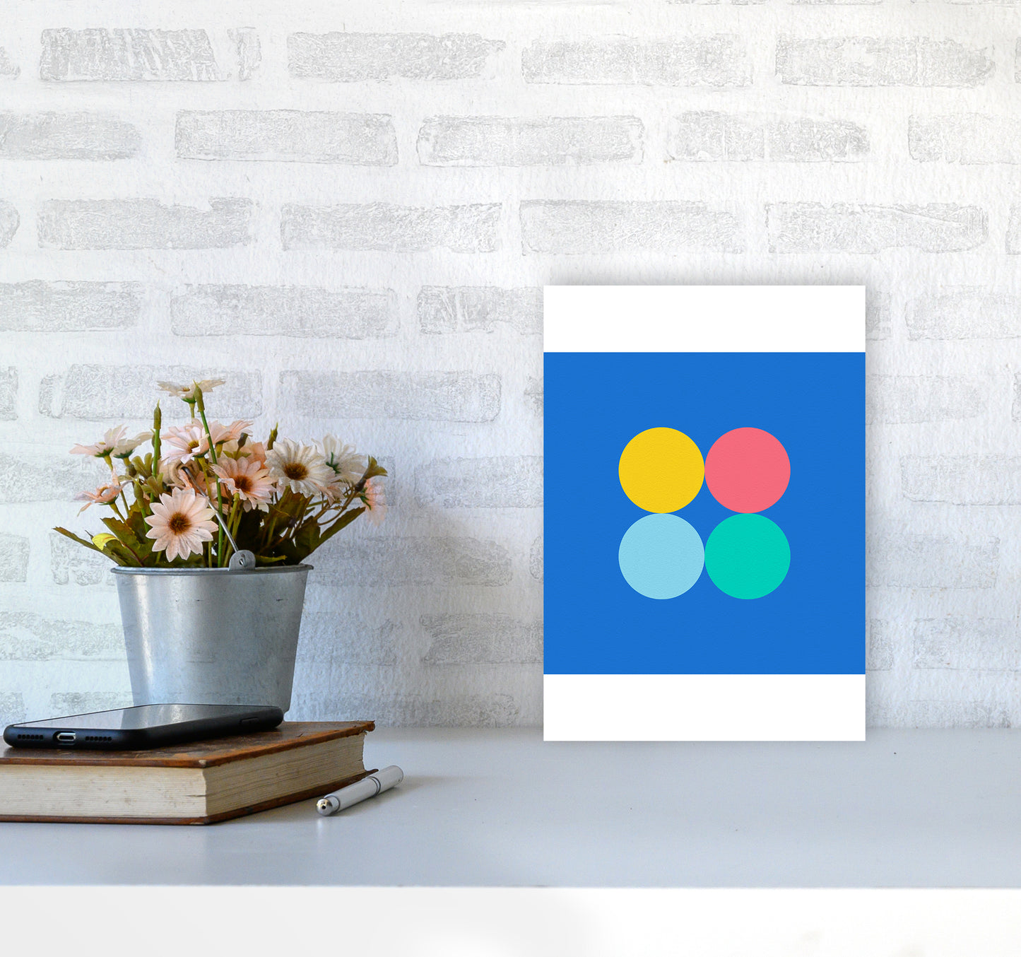Happy shapes I Circles Art Print by Seven Trees Design A4 Black Frame