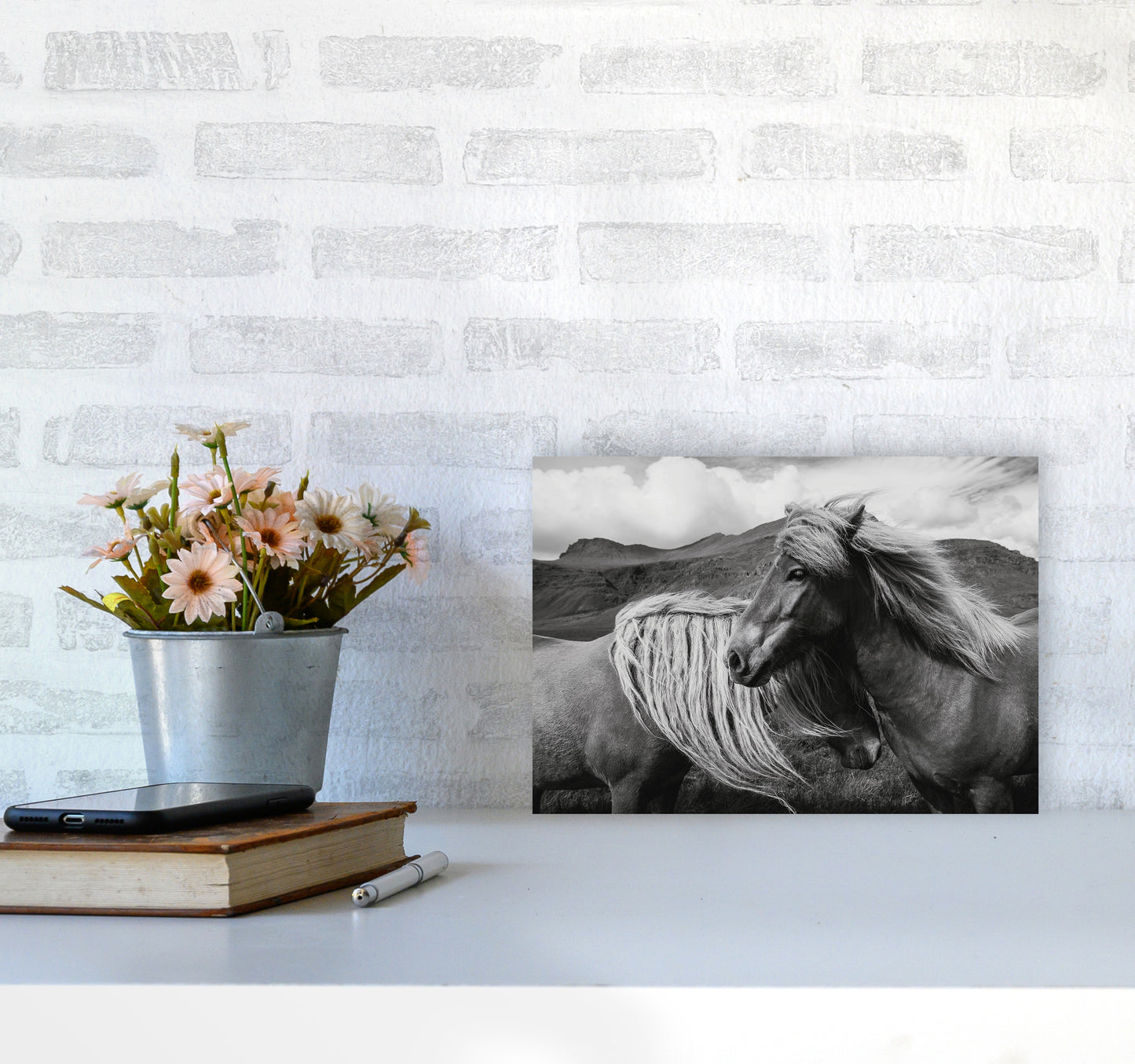 Horses In The Sky Photography Art Print by Seven Trees Design A4 Black Frame