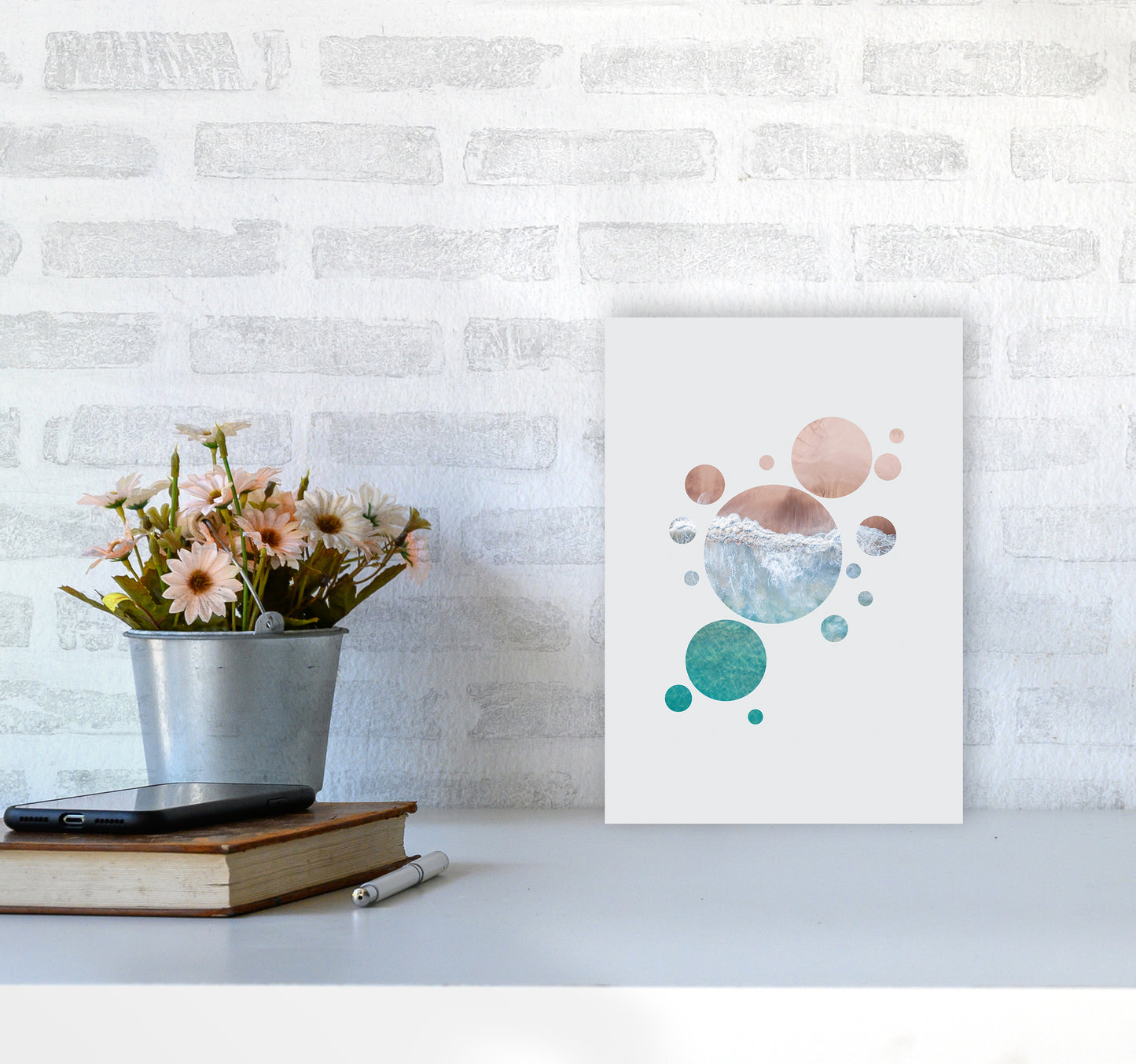 Planet Ocean Art Print by Seven Trees Design A4 Black Frame